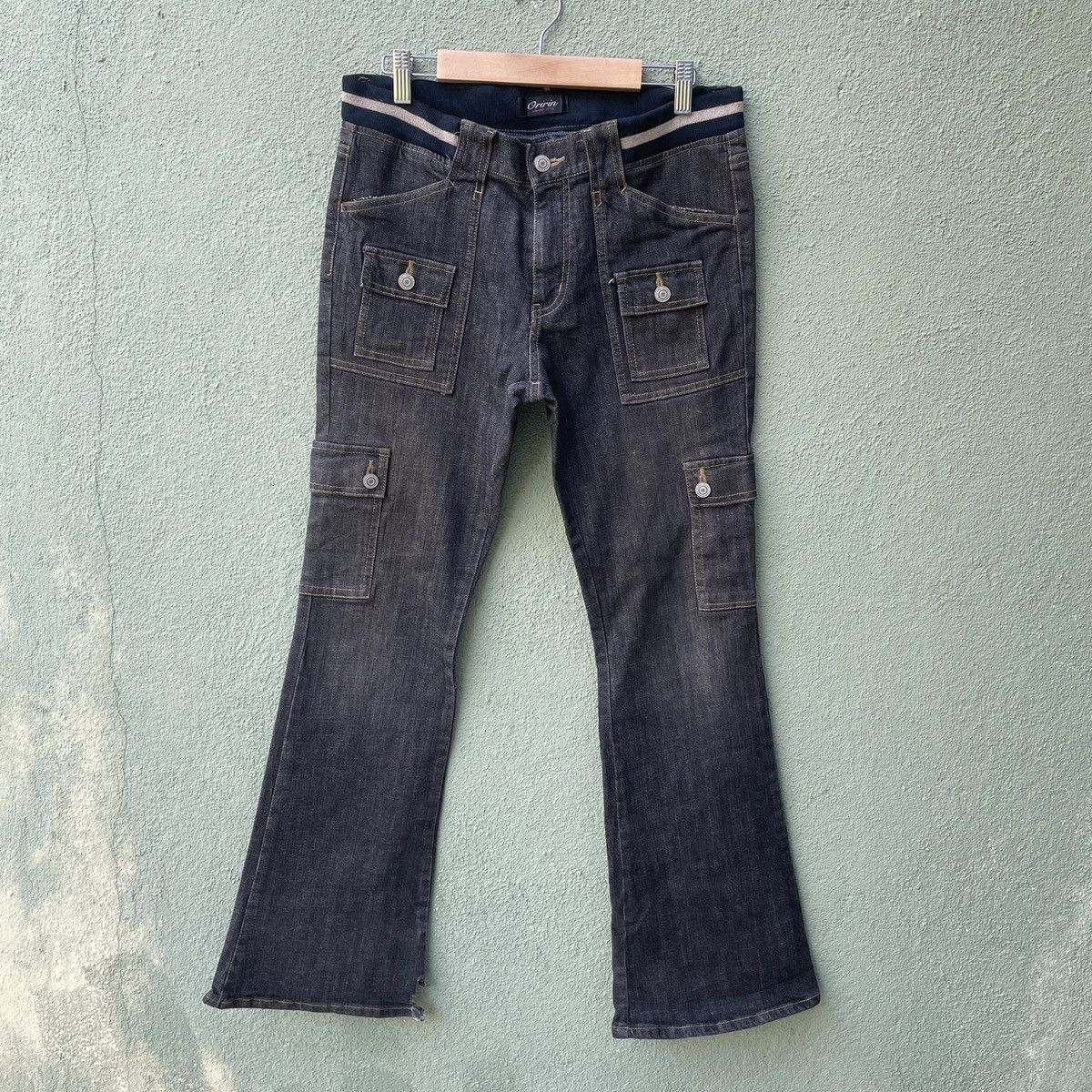 Japanese Brand × Jean Vintage Japan Bush 8 Pocket FLARE Jeans Cargo Pants BOOTCUT Size US 32 / EU 48 - 1 Thumbnail