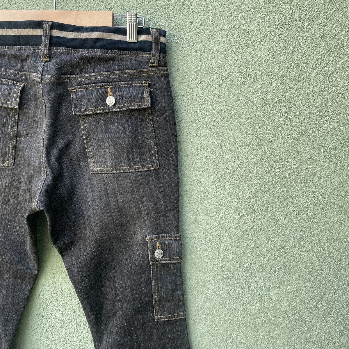 Japanese Brand × Jean Vintage Japan Bush 8 Pocket FLARE Jeans Cargo Pants BOOTCUT Size US 32 / EU 48 - 8 Thumbnail
