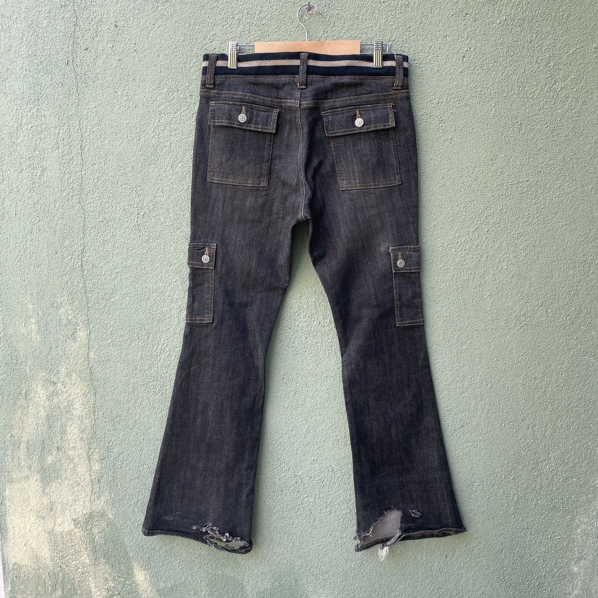 Japanese Brand × Jean Vintage Japan Bush 8 Pocket FLARE Jeans Cargo Pants BOOTCUT Size US 32 / EU 48 - 12 Thumbnail