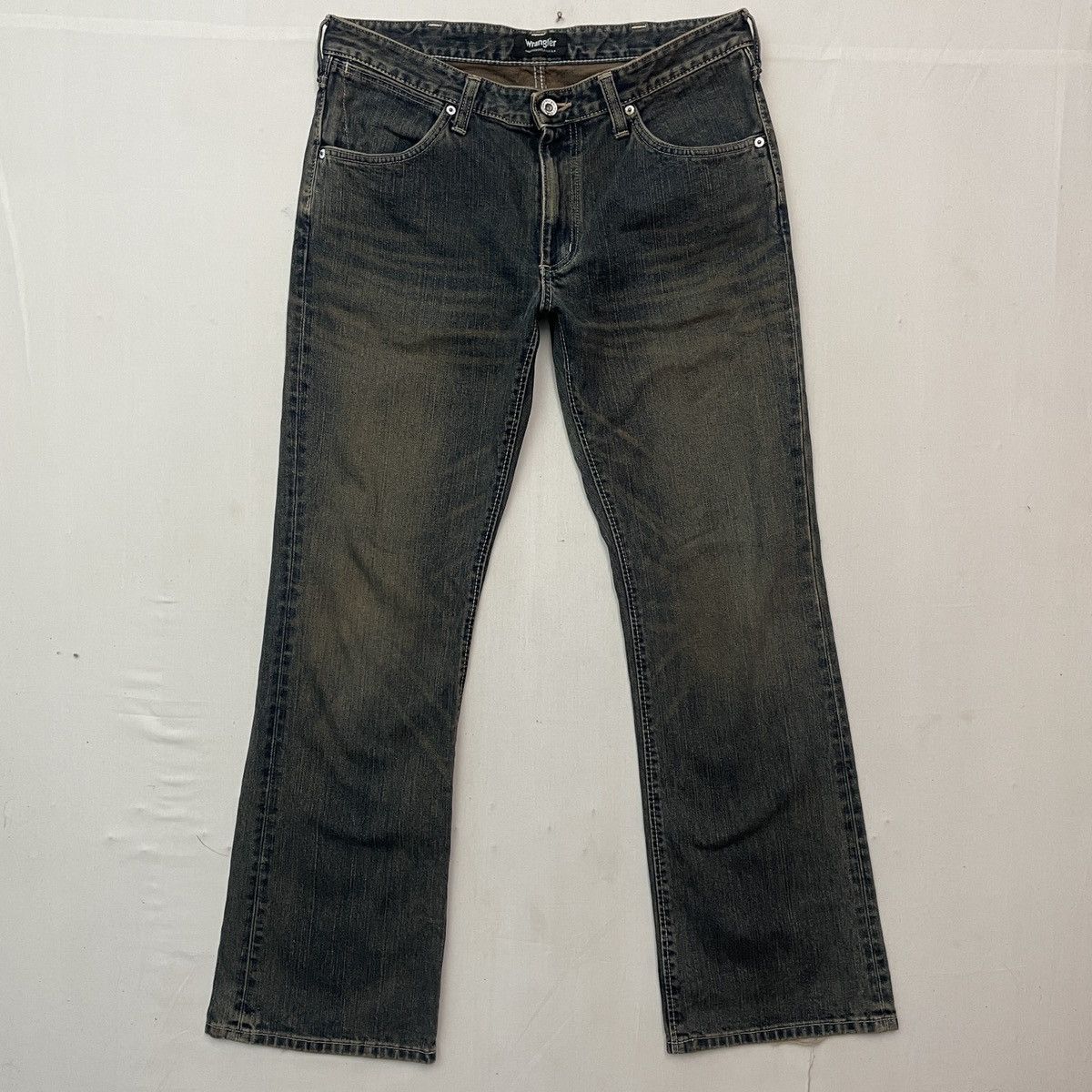 image of Vintage Wrangler Five Pocket Denim Jeans Pants! in Black Blue, Men's (Size 35)
