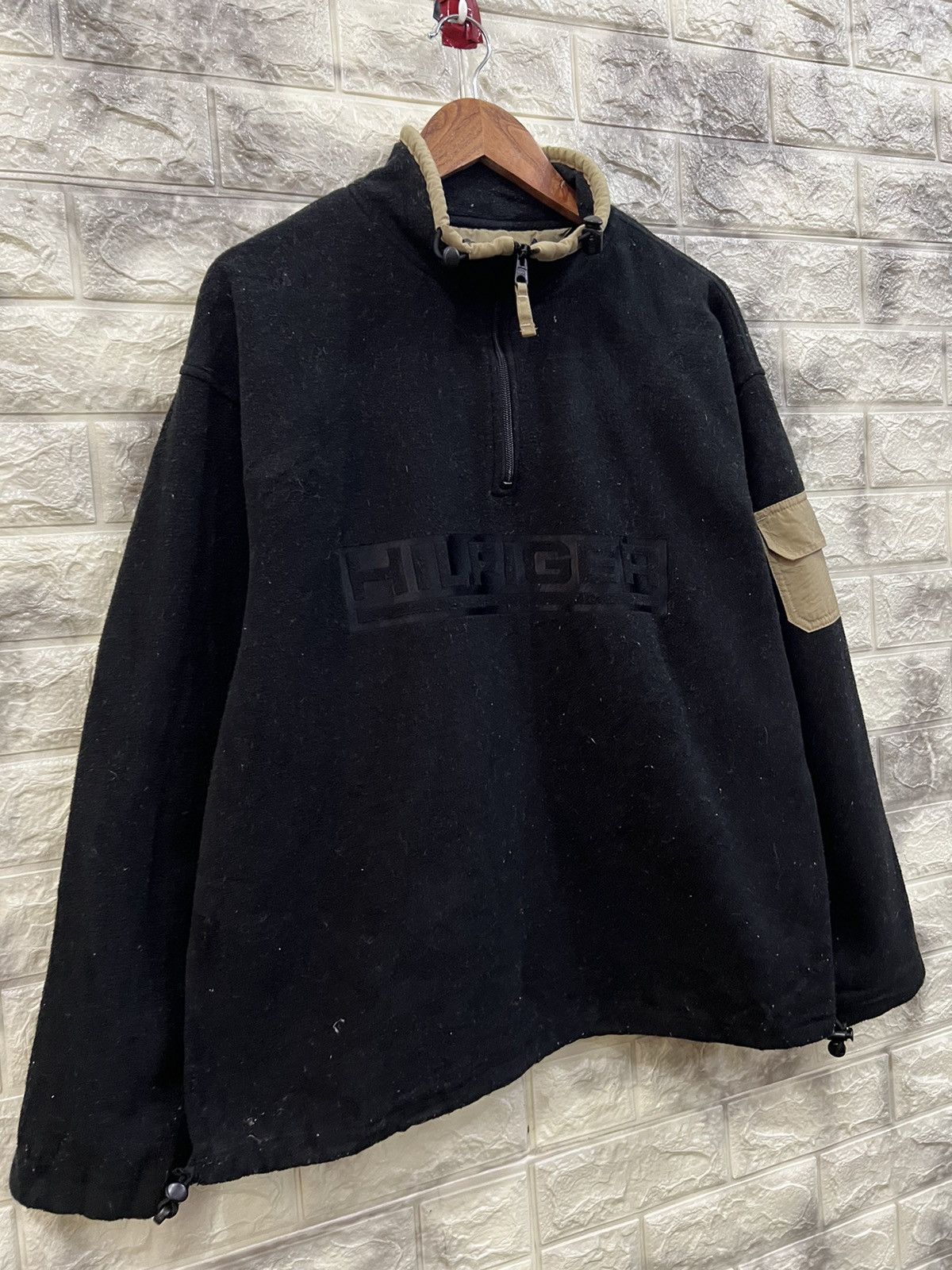 Tommy Hilfiger × Vintage Vintage Tommy Hilfiger Embroidery Logo Fleece Anorak Size US L / EU 52-54 / 3 - 4 Thumbnail