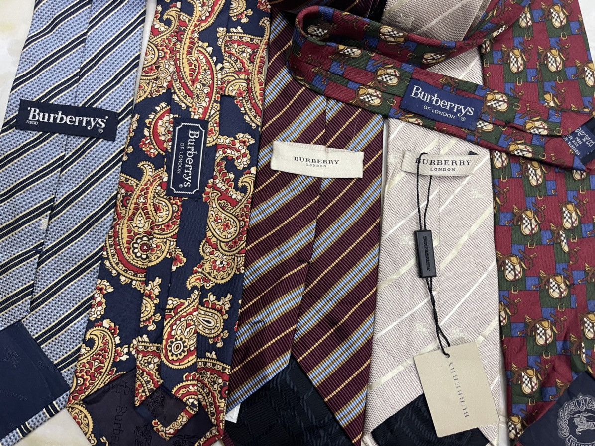 Burberry LOT 5 !!! VINTAGE BURBERRYS LUXURY SILK TIES Size ONE SIZE - 3 Thumbnail