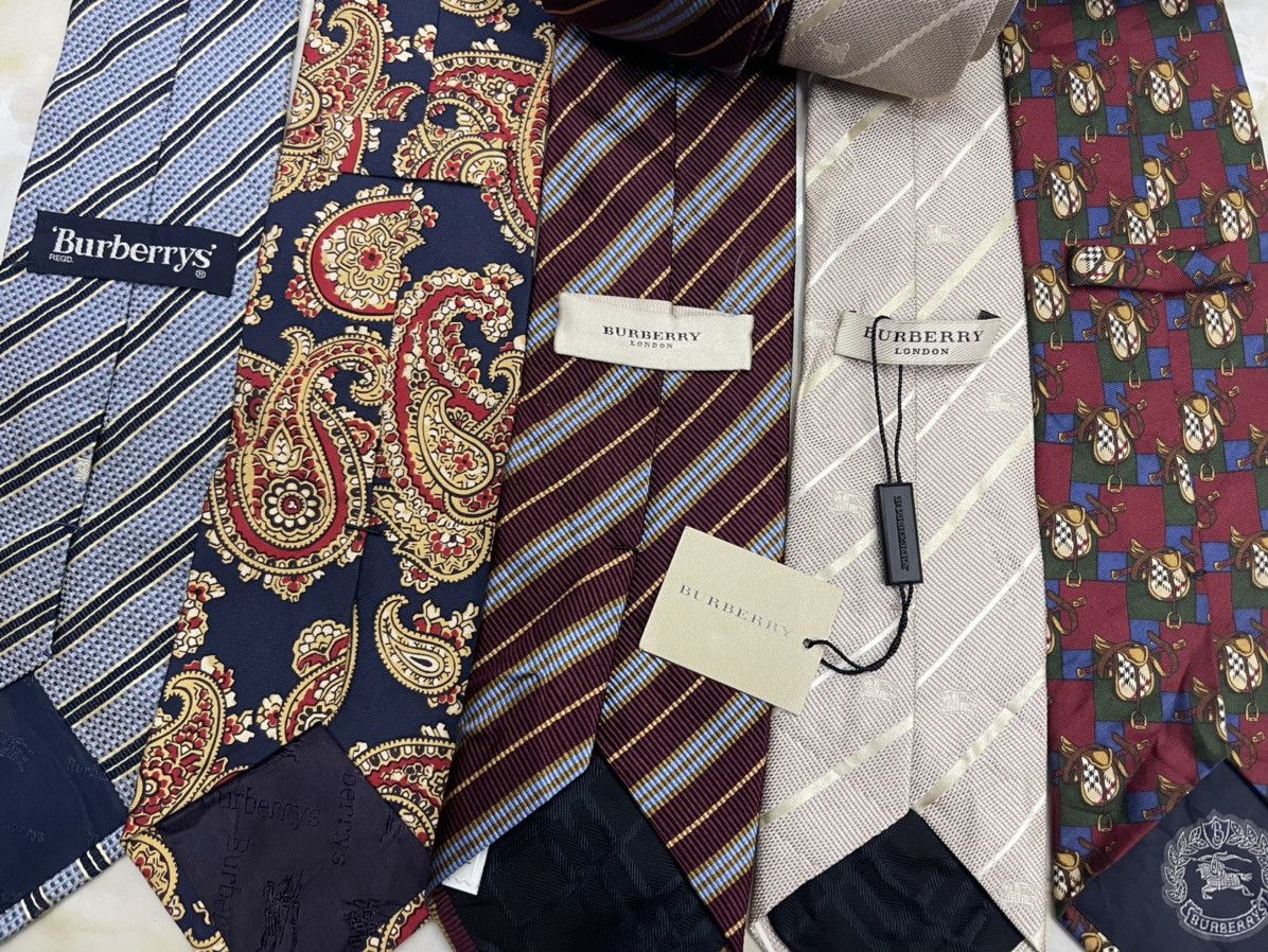 Burberry LOT 5 !!! VINTAGE BURBERRYS LUXURY SILK TIES Size ONE SIZE - 4 Thumbnail