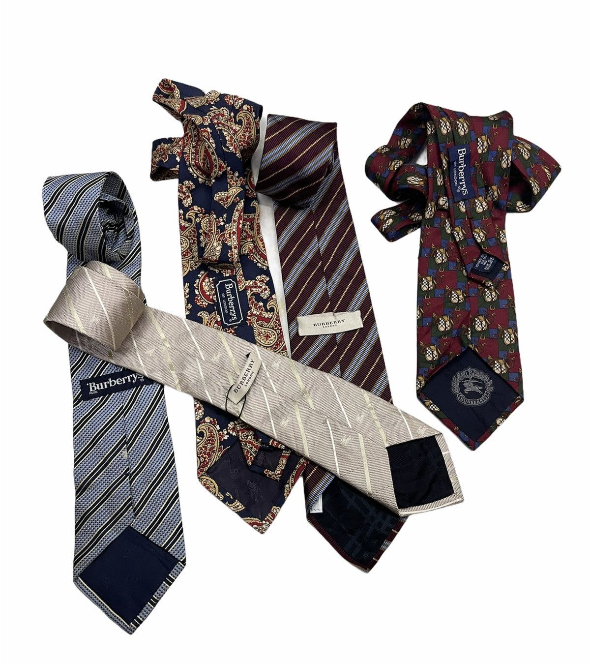 Burberry LOT 5 !!! VINTAGE BURBERRYS LUXURY SILK TIES Size ONE SIZE - 1 Thumbnail