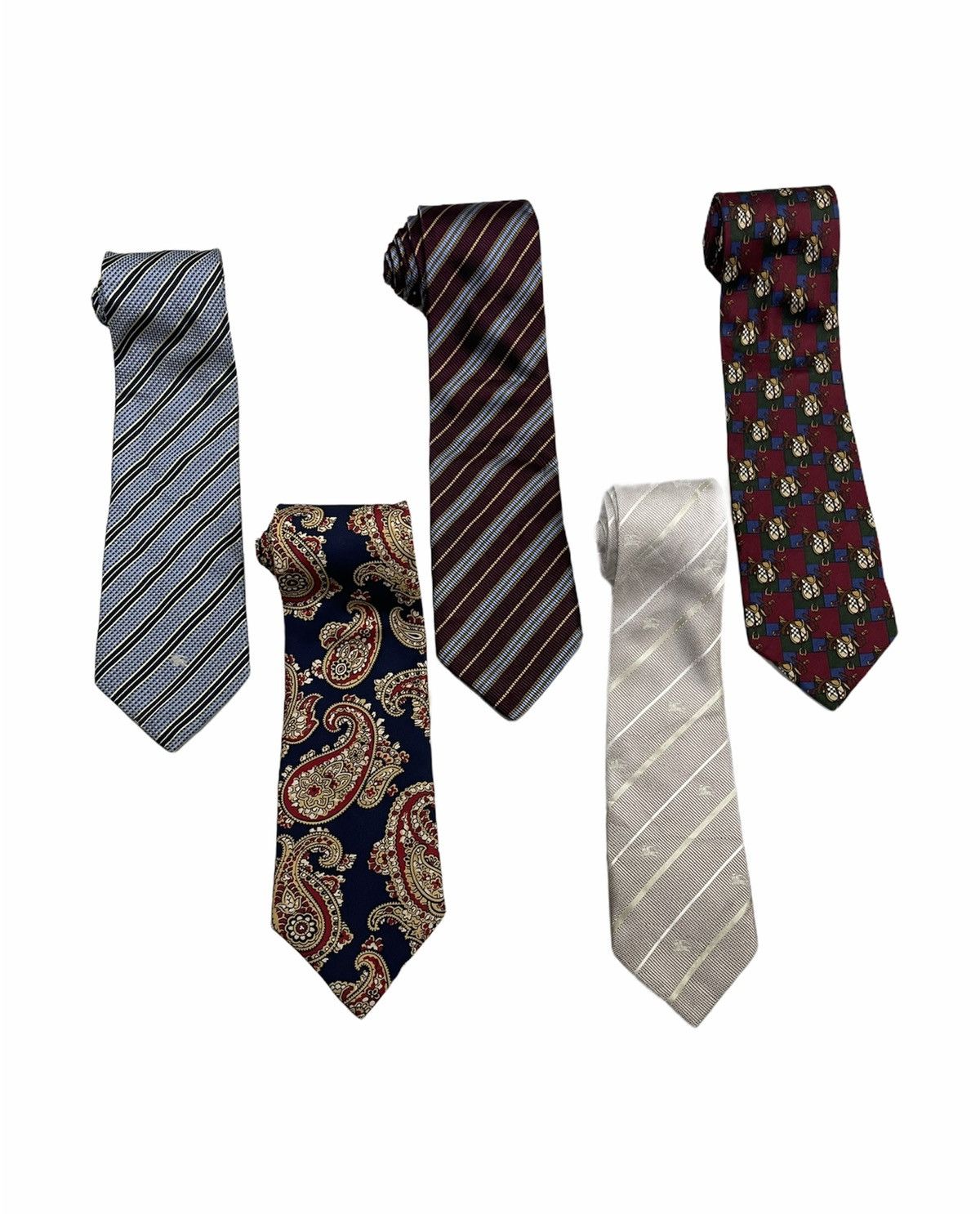 Burberry LOT 5 !!! VINTAGE BURBERRYS LUXURY SILK TIES Size ONE SIZE - 2 Thumbnail