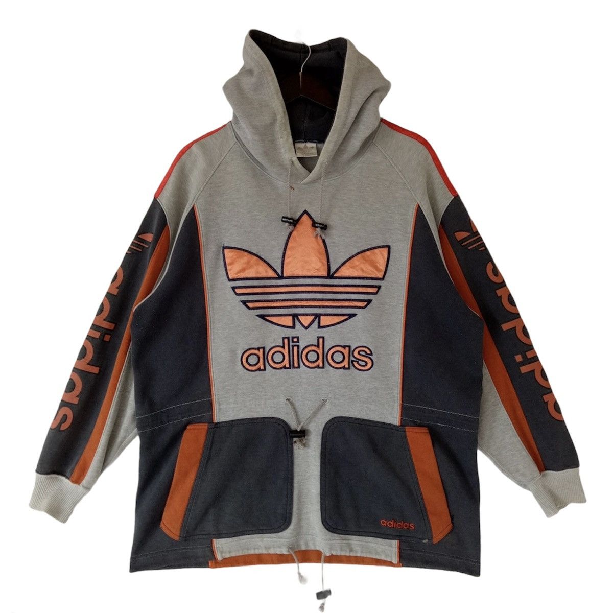 Adidas VINTAGE ADIDAS big logo hoodies embroidered sweater Size US L / EU 52-54 / 3 - 1 Thumbnail