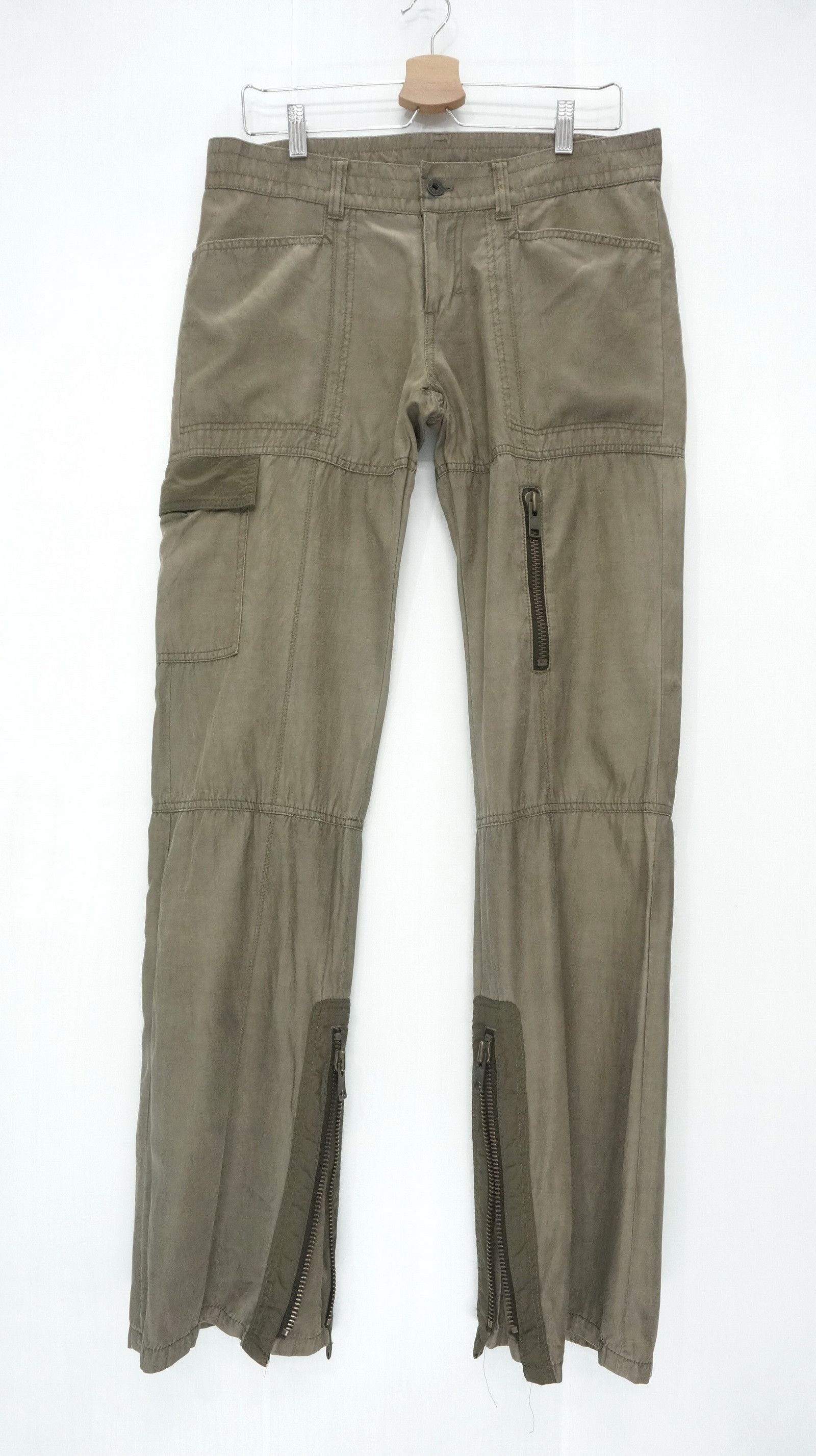 Comme Ca Ism COMME CA MEN Cupro Slim Lowrise Cargo Pants Size US 33 - 1 Thumbnail