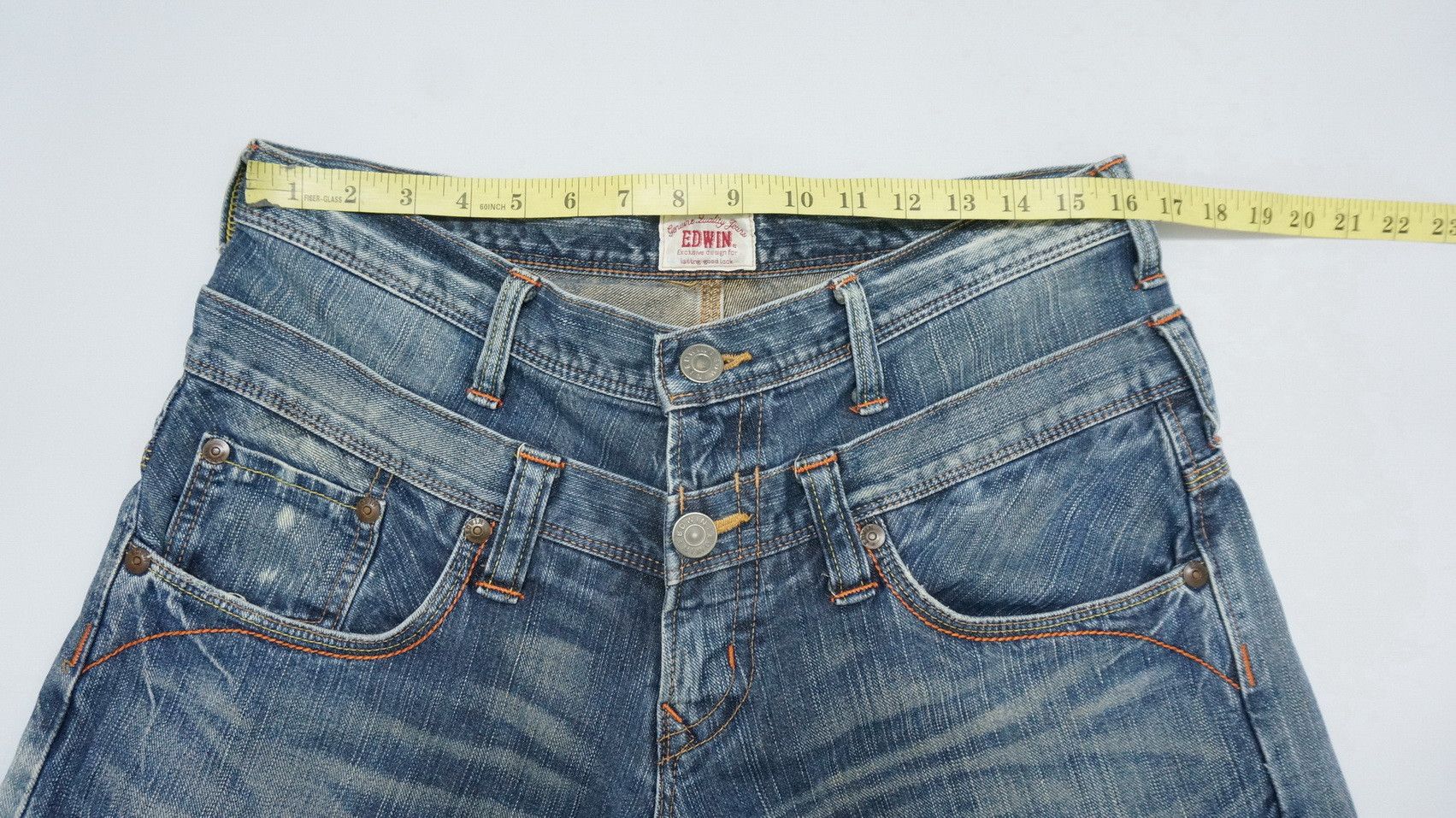 Edwin Rare 🔥 EDWIN XV Vintage Double Waist Acid Wash Jeans Size US 32 / EU 48 - 15 Thumbnail