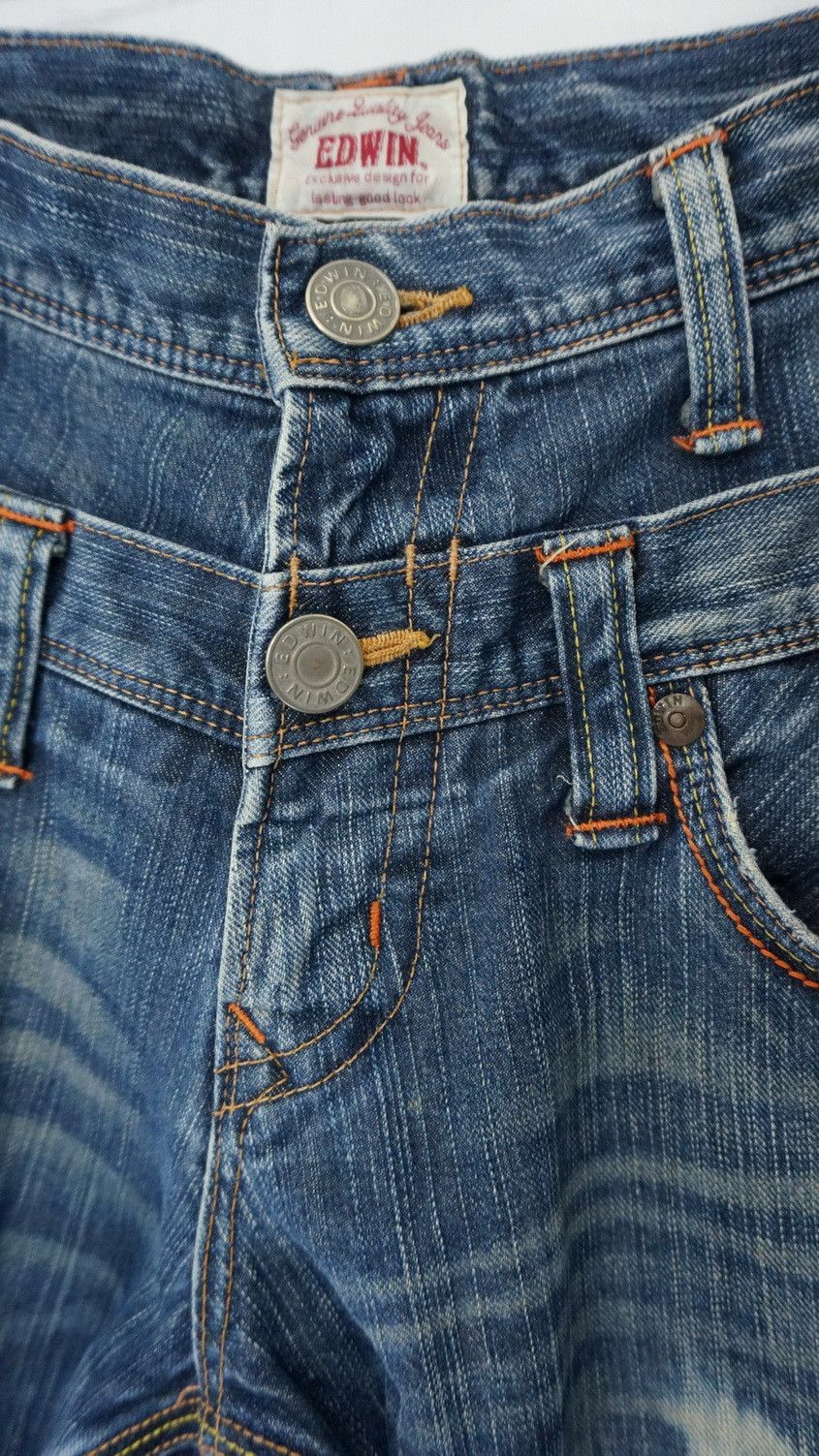 Edwin Rare 🔥 EDWIN XV Vintage Double Waist Acid Wash Jeans Size US 32 / EU 48 - 13 Thumbnail