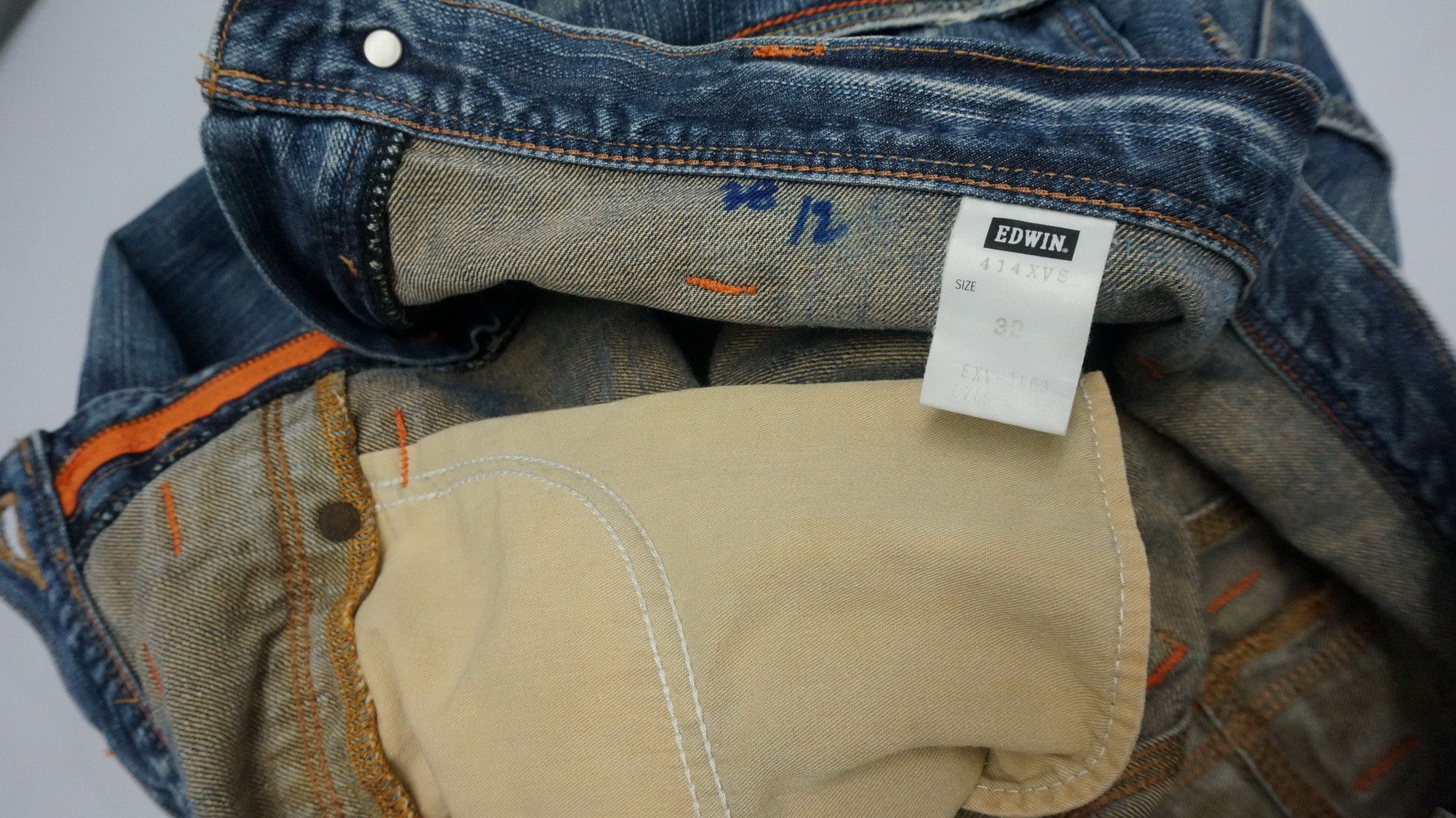 Edwin Rare 🔥 EDWIN XV Vintage Double Waist Acid Wash Jeans Size US 32 / EU 48 - 21 Thumbnail