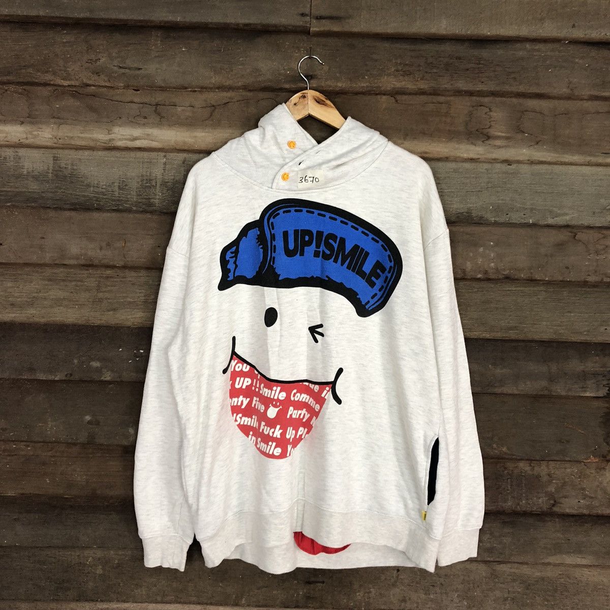 Japanese Brand Up Smile japan big logo White Sweatshirt #3697 Size US XL / EU 56 / 4 - 3 Thumbnail