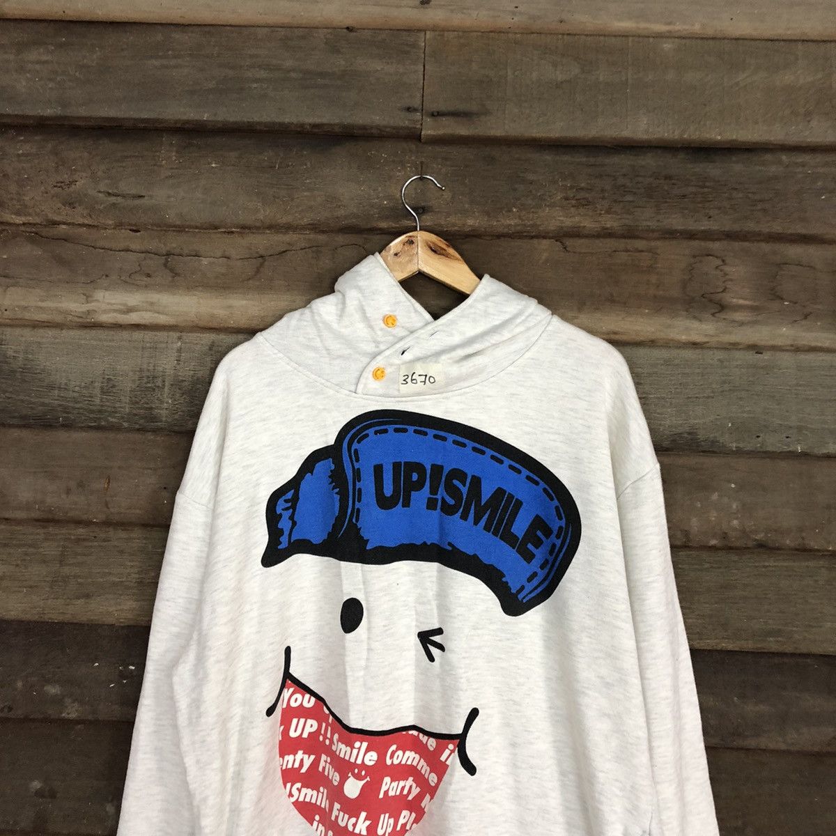 Japanese Brand Up Smile japan big logo White Sweatshirt #3697 Size US XL / EU 56 / 4 - 2 Thumbnail