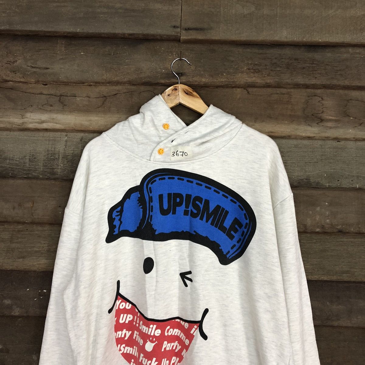 Japanese Brand Up Smile japan big logo White Sweatshirt #3697 Size US XL / EU 56 / 4 - 9 Thumbnail