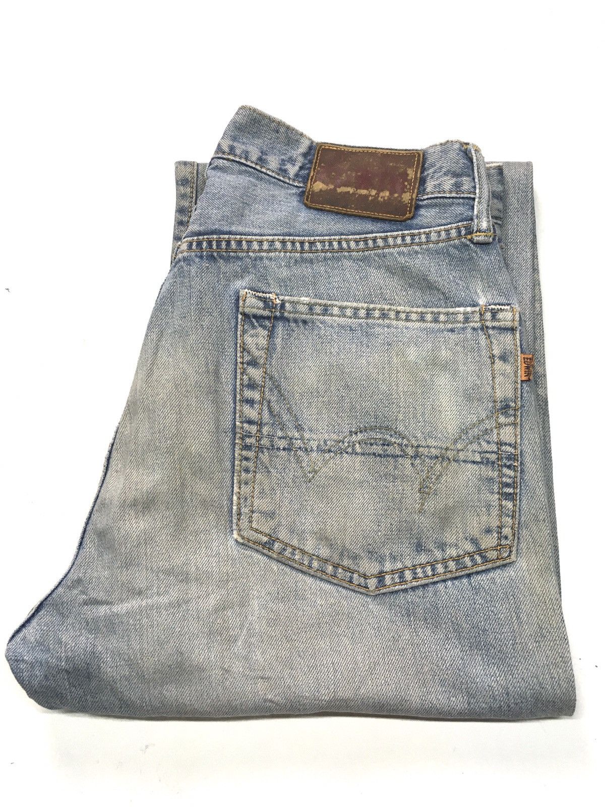 image of Distressed Denim x Edwin Vintage Edwin 505X Distressed Selvage Denim Japan in Blue, Men's (Size 30)