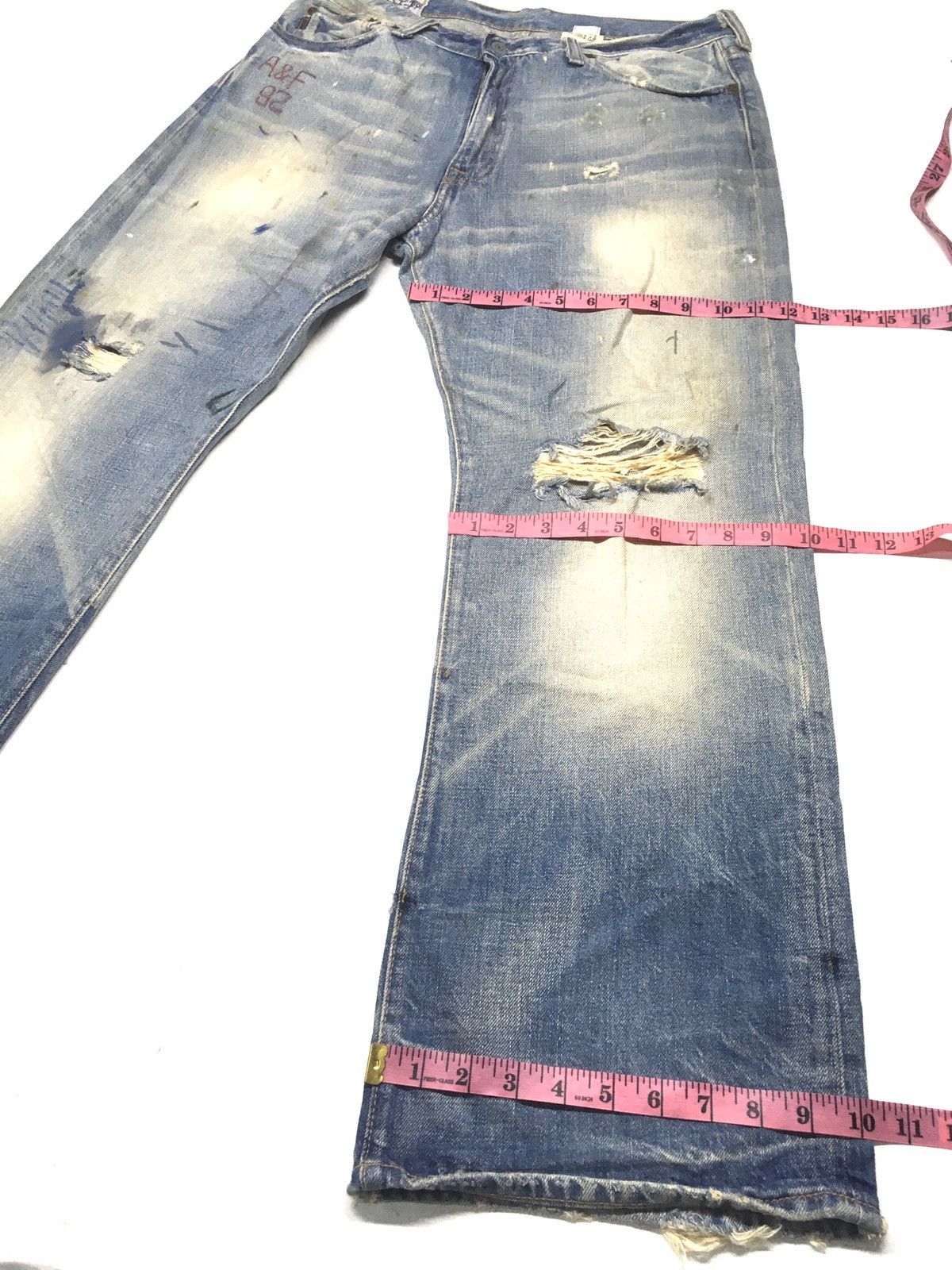 Abercrombie & Fitch Abercrombie crazy distressed denim Size US 34 / EU 50 - 4 Thumbnail