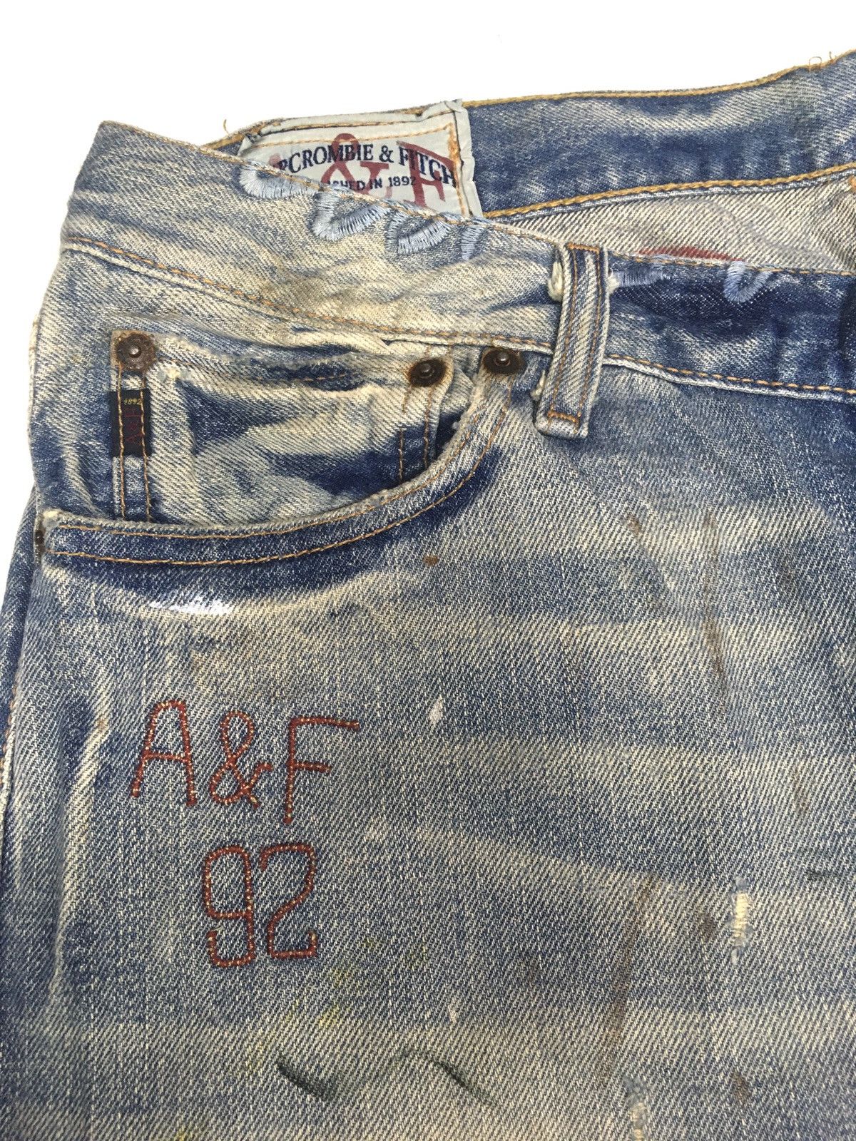 Abercrombie & Fitch Abercrombie crazy distressed denim Size US 34 / EU 50 - 7 Thumbnail