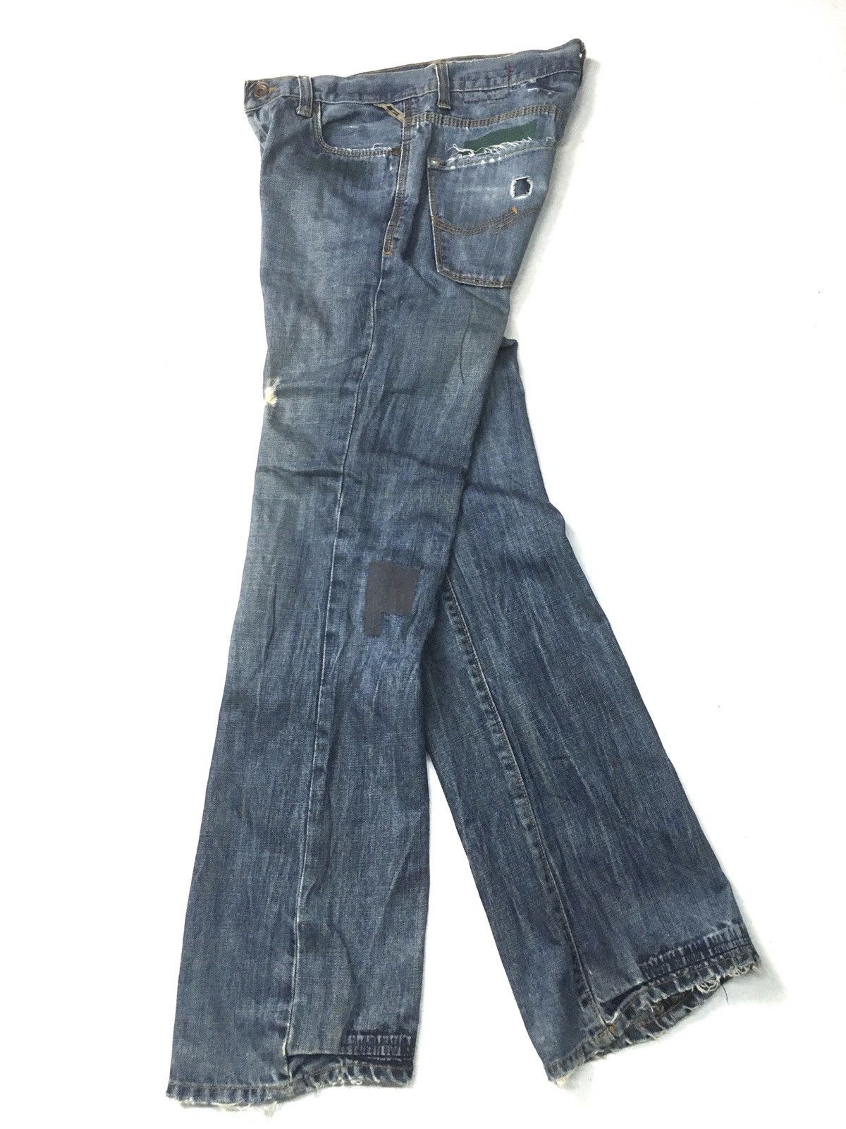 Jack & Jones × Vintage Vintage jack&jones patchwork blue wash distressed denim Size US 29 - 6 Thumbnail