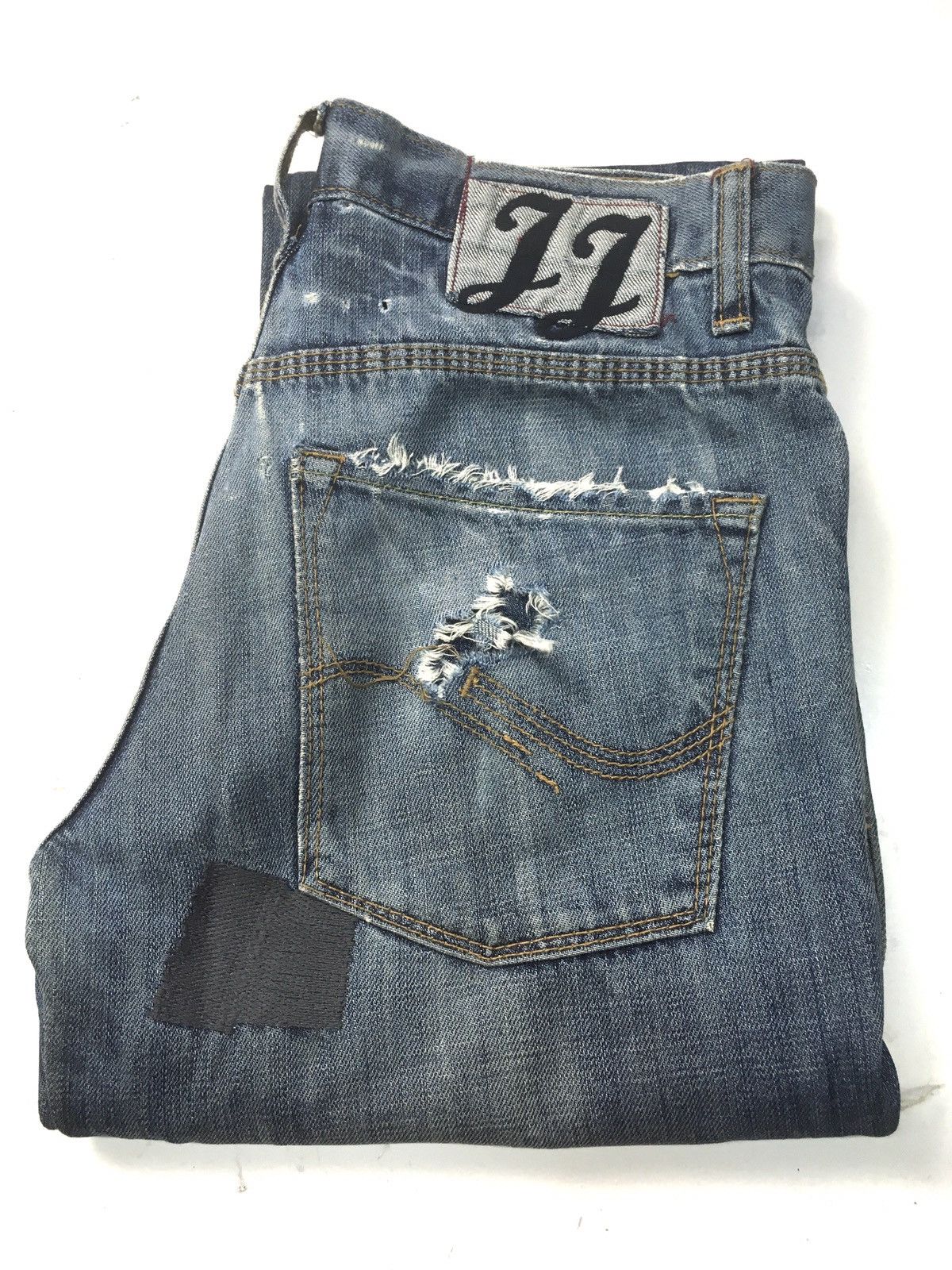 Jack & Jones × Vintage Vintage jack&jones patchwork blue wash distressed denim Size US 29 - 1 Thumbnail