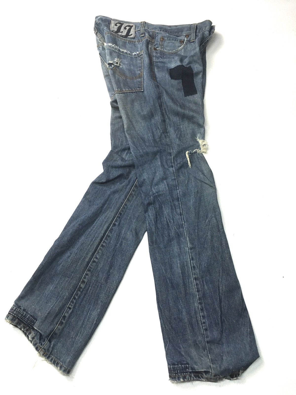 Jack & Jones × Vintage Vintage jack&jones patchwork blue wash distressed denim Size US 29 - 5 Thumbnail