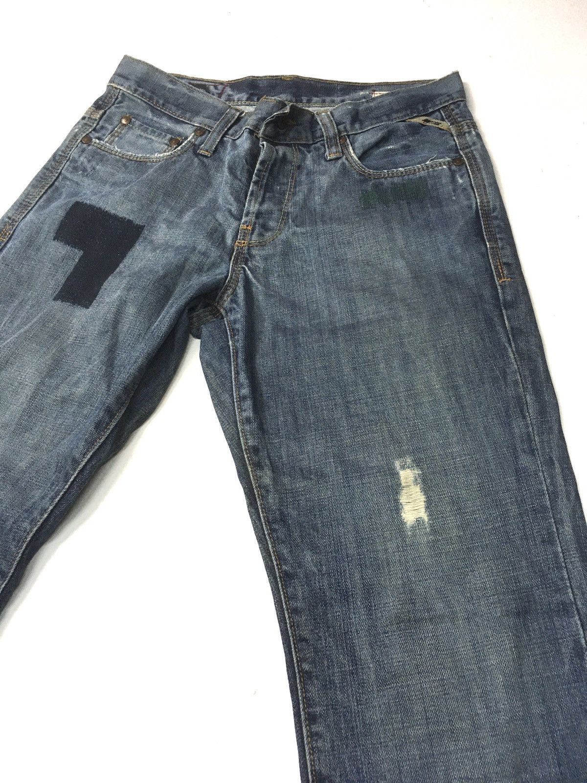 Jack & Jones × Vintage Vintage jack&jones patchwork blue wash distressed denim Size US 29 - 11 Thumbnail