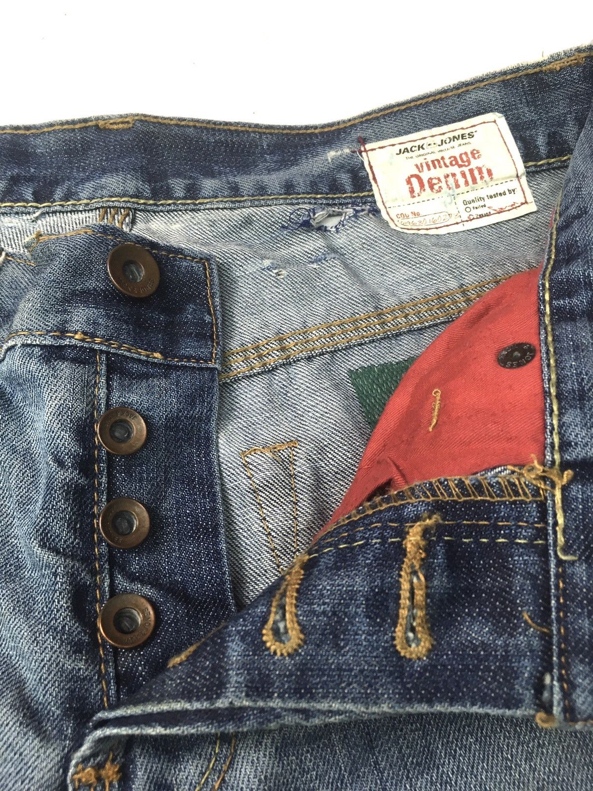 Jack & Jones × Vintage Vintage jack&jones patchwork blue wash distressed denim Size US 29 - 9 Thumbnail