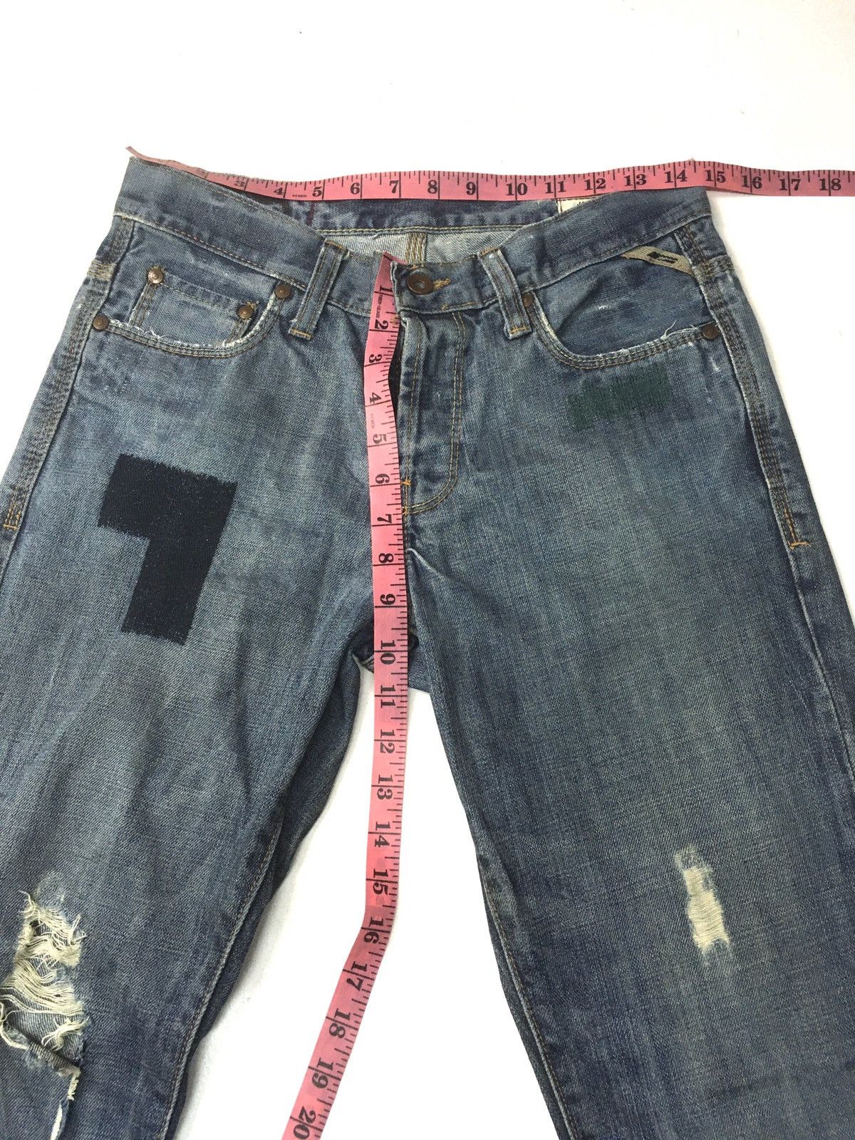 Jack & Jones × Vintage Vintage jack&jones patchwork blue wash distressed denim Size US 29 - 3 Thumbnail