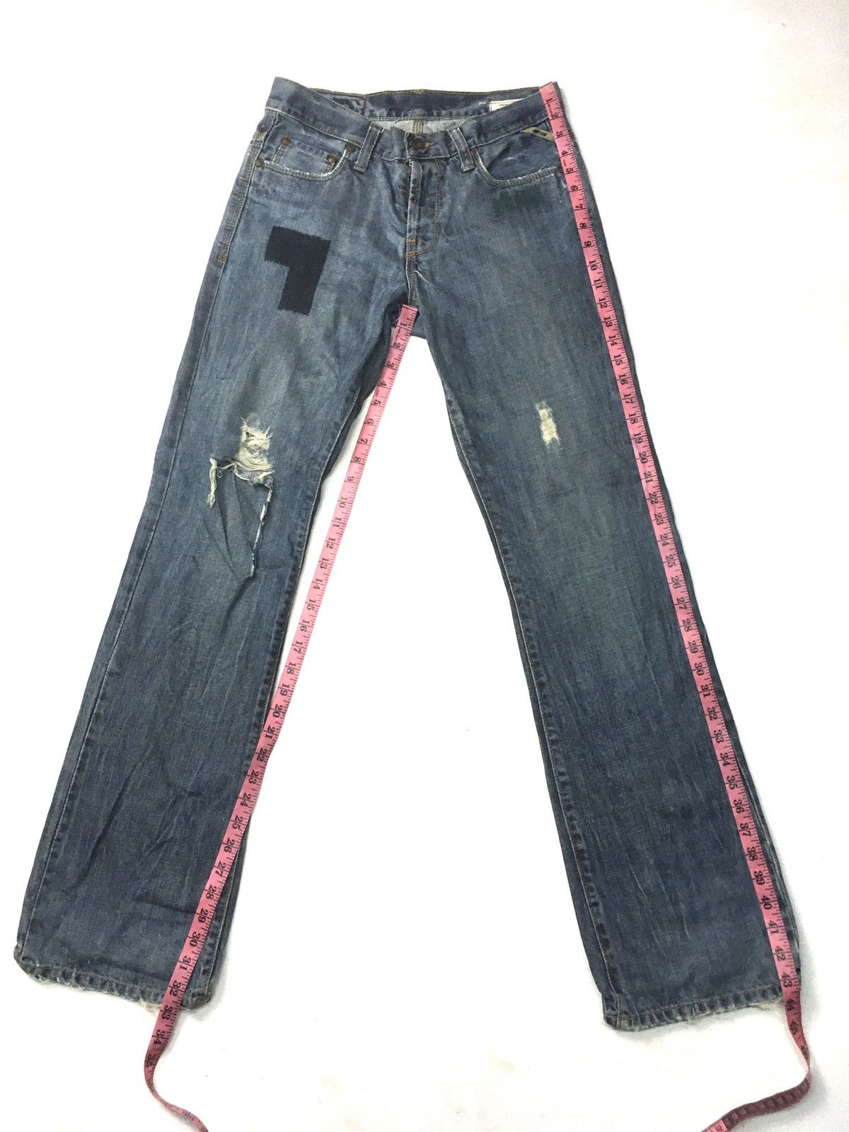 Jack & Jones × Vintage Vintage jack&jones patchwork blue wash distressed denim Size US 29 - 2 Thumbnail