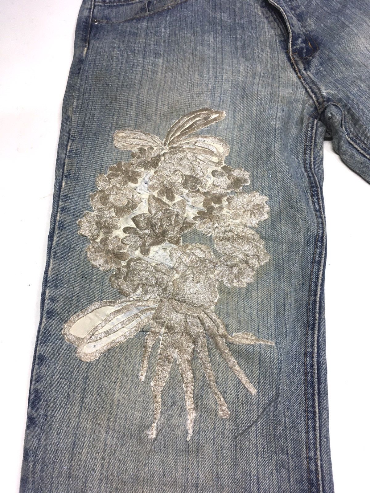 Japanese Brand × Vintage Matinee raw limited edition embroidery flower Size US 33 - 9 Thumbnail