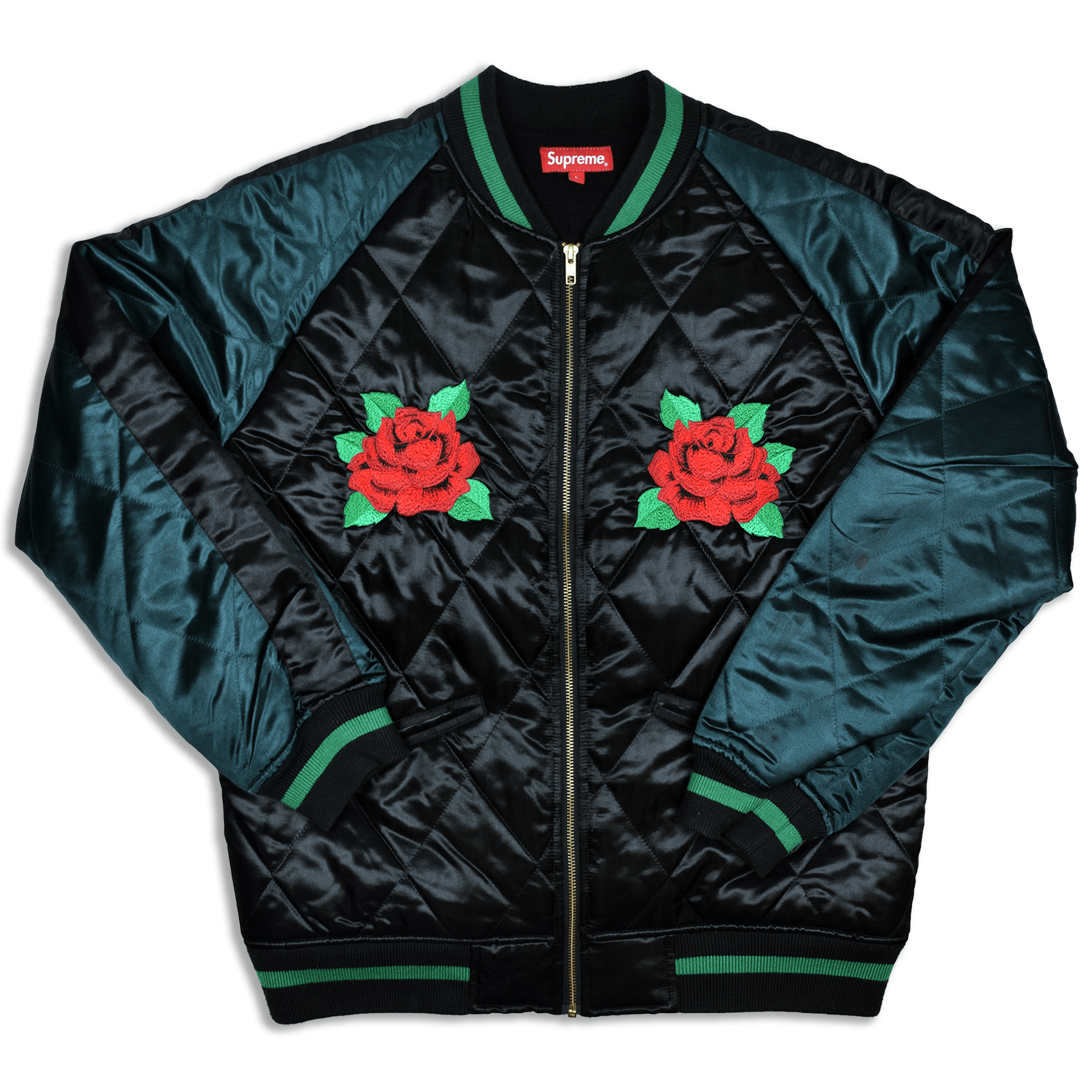 Supreme FW13 Satin Roses Bomber Size US L / EU 52-54 / 3 - 3 Thumbnail
