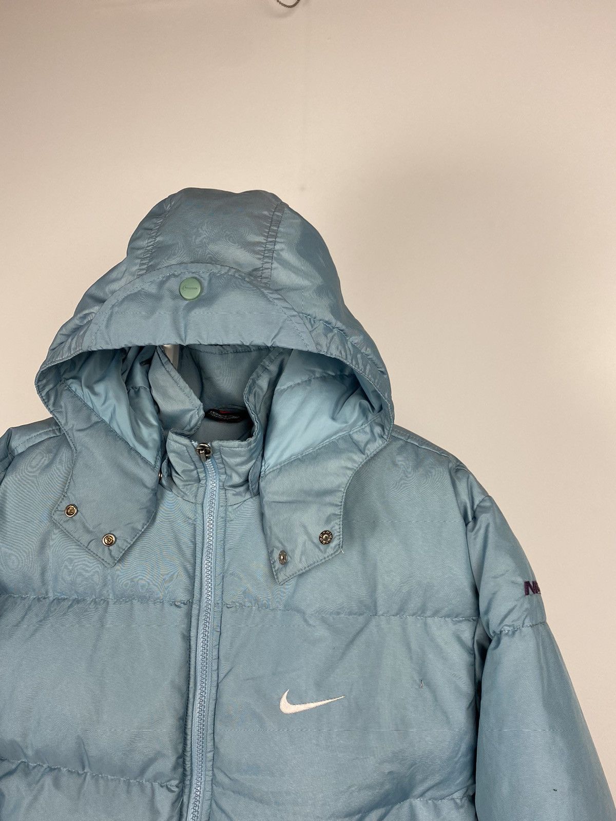Nike RARE! 90s Nike vintage baby blue puffer jacket small swoosh Size US S / EU 44-46 / 1 - 10 Thumbnail