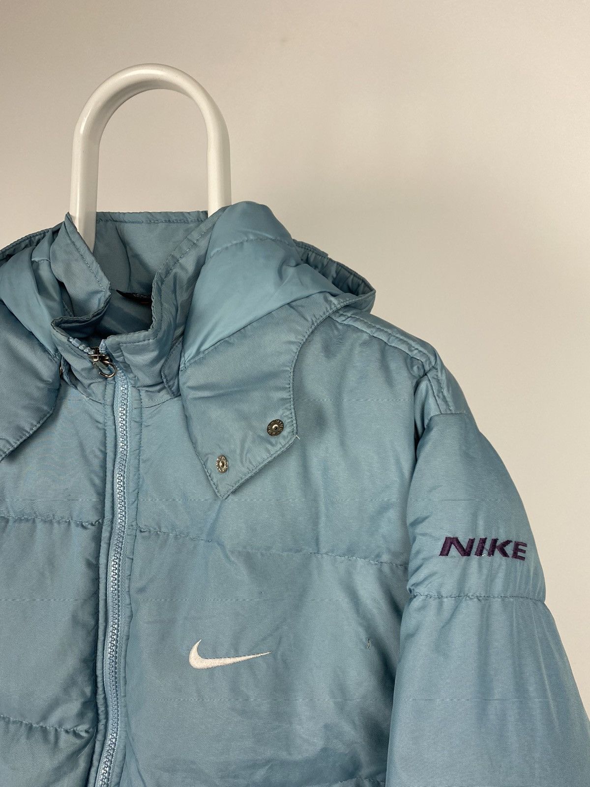 Nike RARE! 90s Nike vintage baby blue puffer jacket small swoosh Size US S / EU 44-46 / 1 - 2 Thumbnail