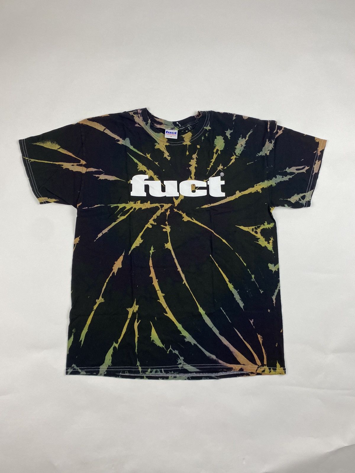 image of Fuct OG Logo Black Tie Dye Tee Shirt Medium, Men's