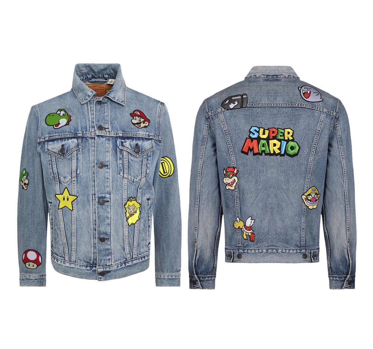 image of Levis x Levis Vintage Clothing Levi's X Super Mario Vintage Fit Trucker Jacket in Blue Denim (Size 