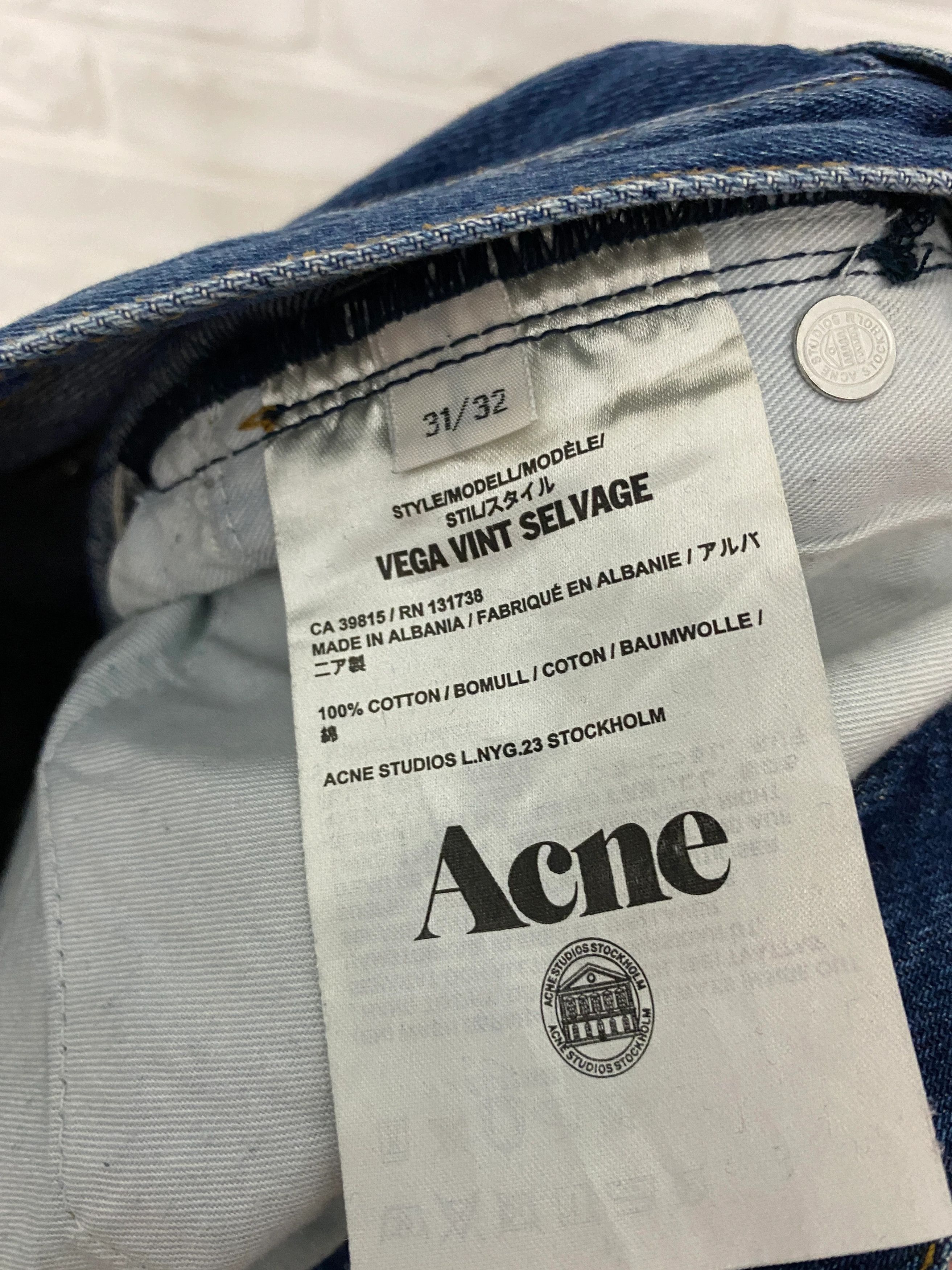 Acne Studios Acne Studios Vega Vint Selvage Denim Cropped Pants Jeans 31 Size US 31 - 6 Thumbnail
