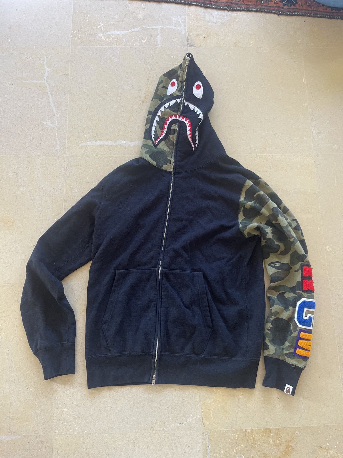 Bape Bathing Ape shark half camo full zip hoodie Size US M / EU 48-50 / 2 - 3 Thumbnail