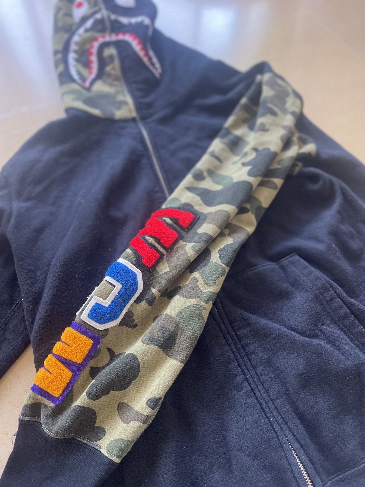 Bape Bathing Ape shark half camo full zip hoodie Size US M / EU 48-50 / 2 - 8 Thumbnail