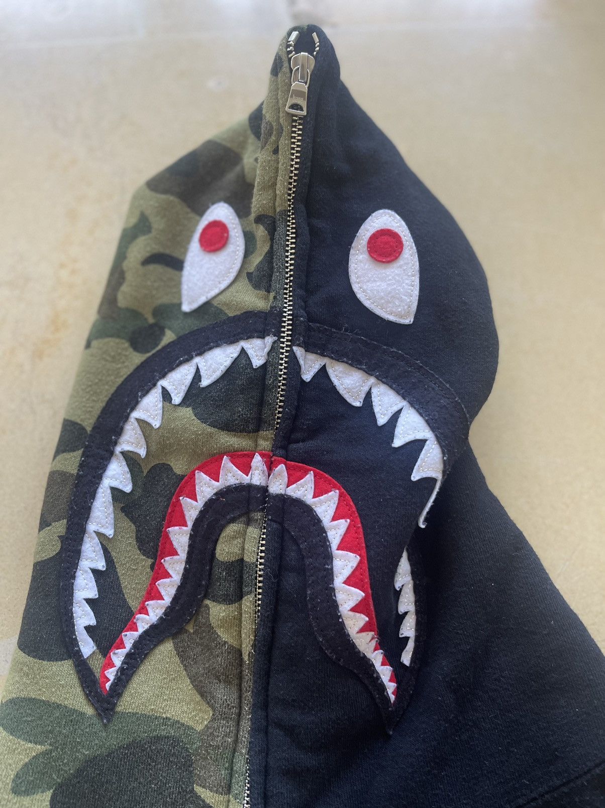 Bape Bathing Ape shark half camo full zip hoodie Size US M / EU 48-50 / 2 - 6 Thumbnail