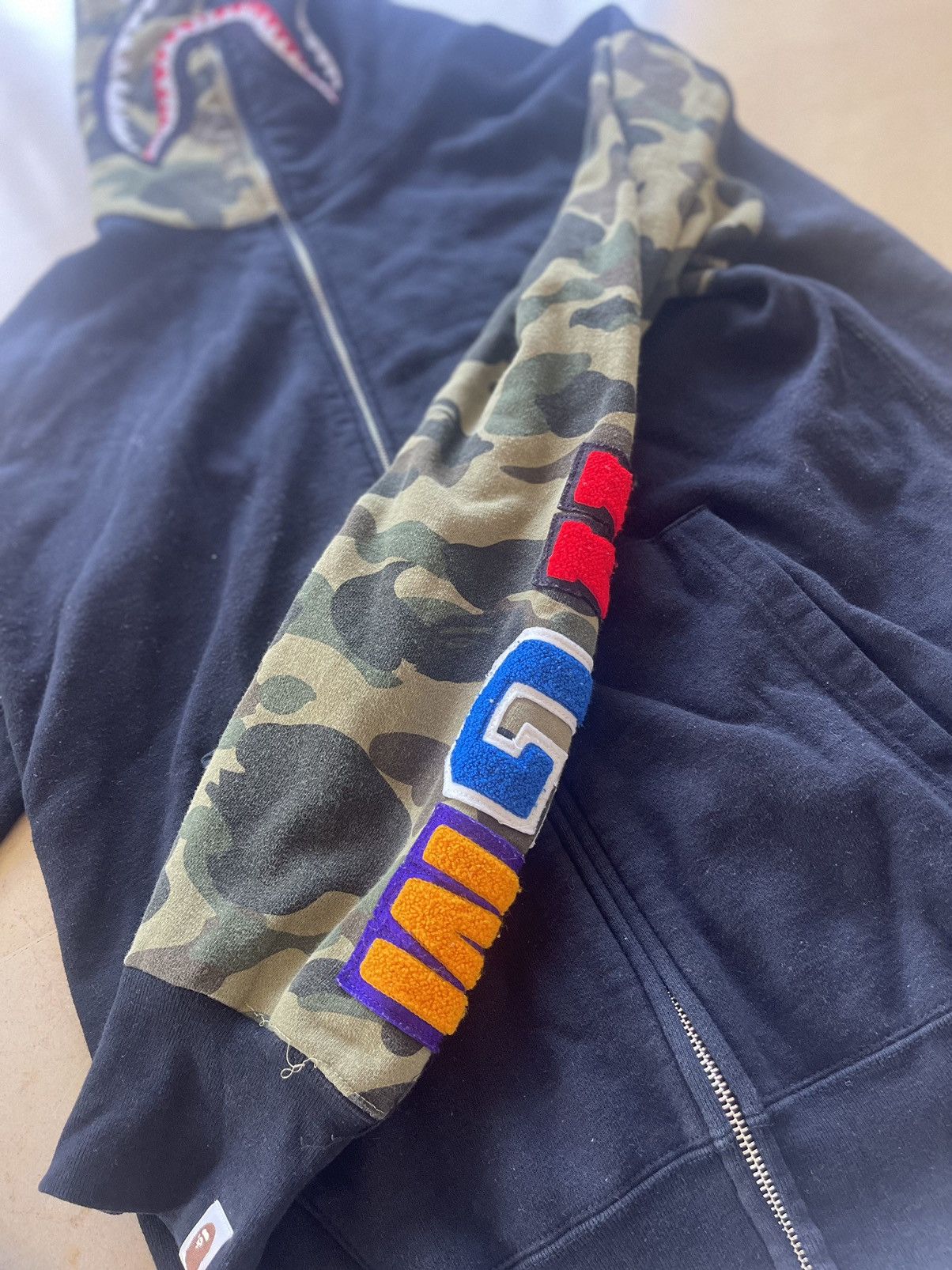Bape Bathing Ape shark half camo full zip hoodie Size US M / EU 48-50 / 2 - 9 Thumbnail