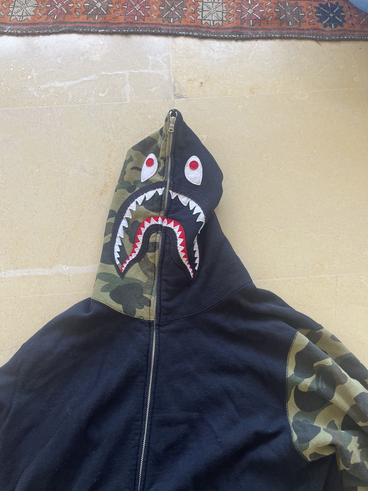 Bape Bathing Ape shark half camo full zip hoodie Size US M / EU 48-50 / 2 - 4 Thumbnail