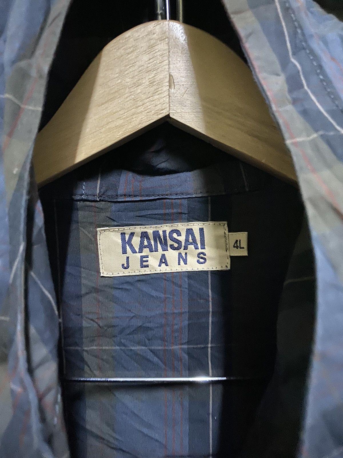 Japanese Brand × Kansai Yamamoto Kansai Jeans Light Jacket Zipper Hoodie Checkered Size US XXL / EU 58 / 5 - 4 Thumbnail