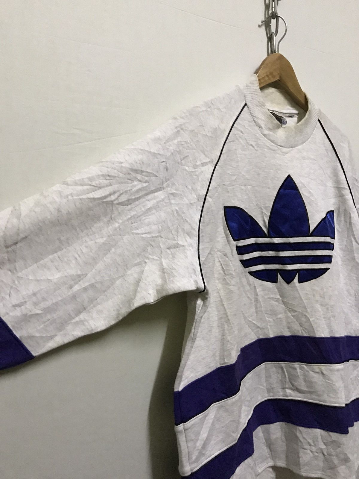 Adidas × Vintage Vintage Adidas Stripe Big Logo Sweatshirt Size US L / EU 52-54 / 3 - 7 Thumbnail