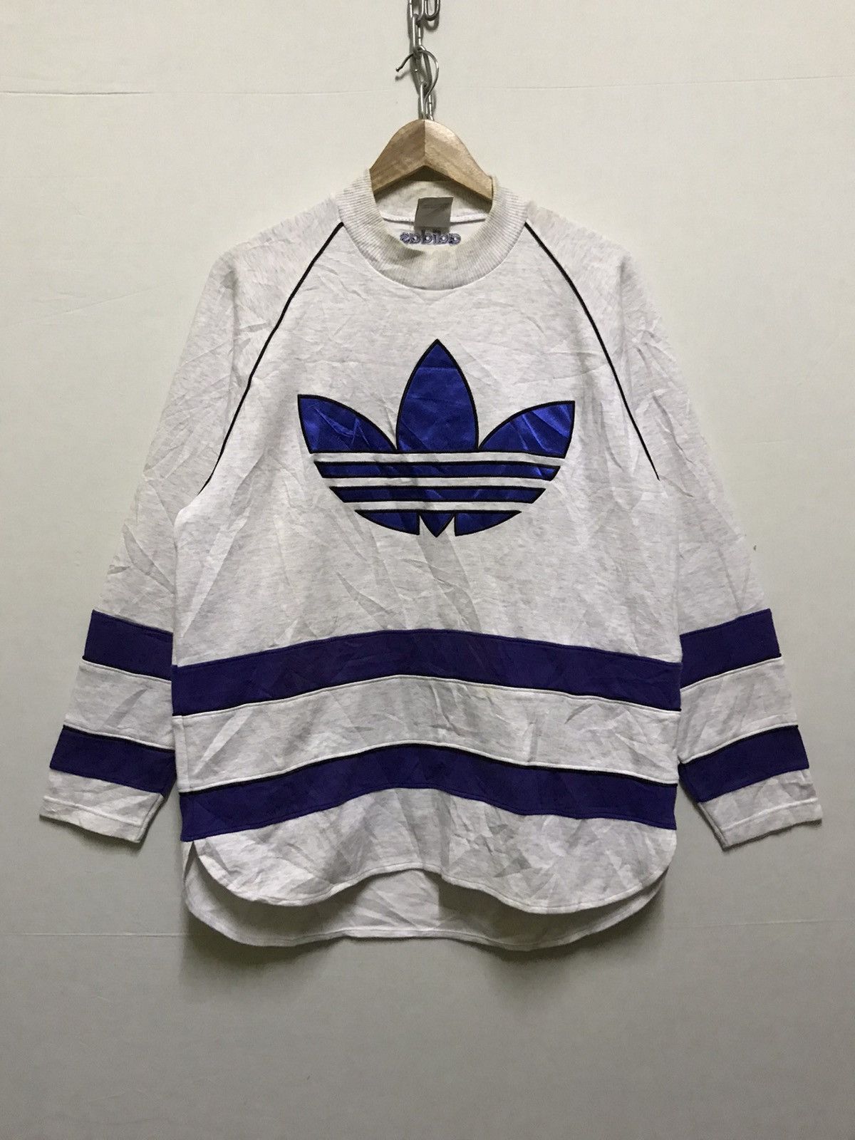 Vintage Adidas Stripe Big Logo Sweatshirt