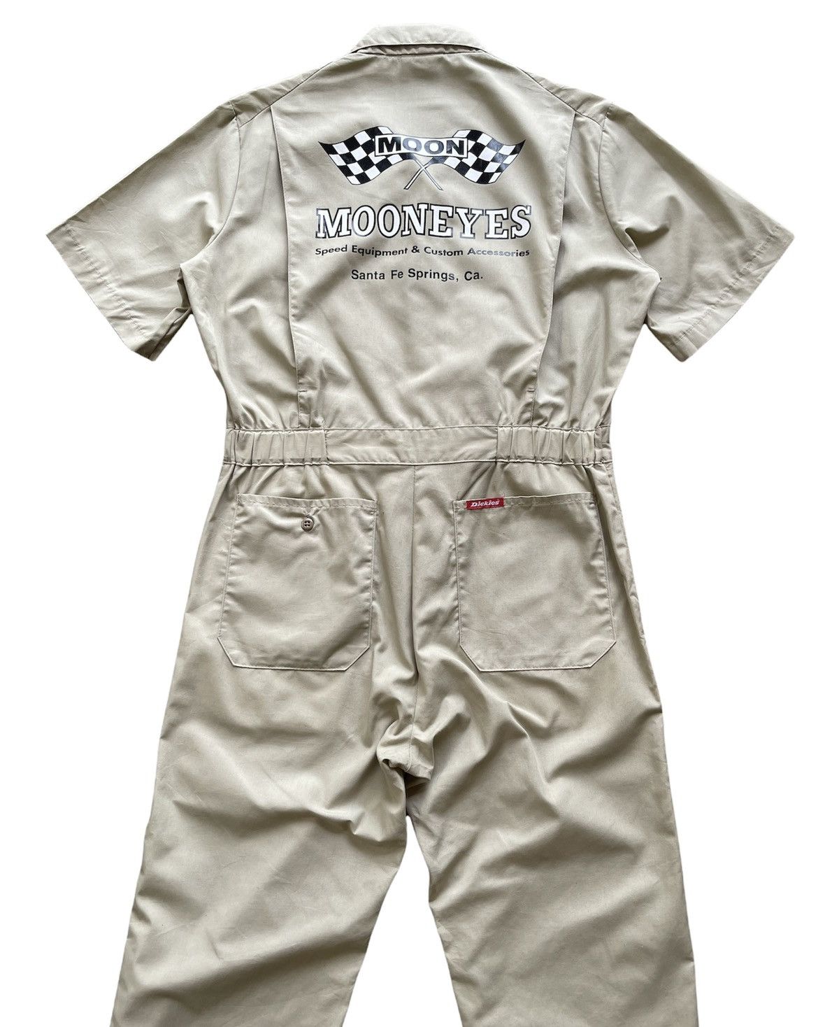 image of Dickies X Mooneyes Coverall Racing Wear in Cream, Men's (Size Medium)