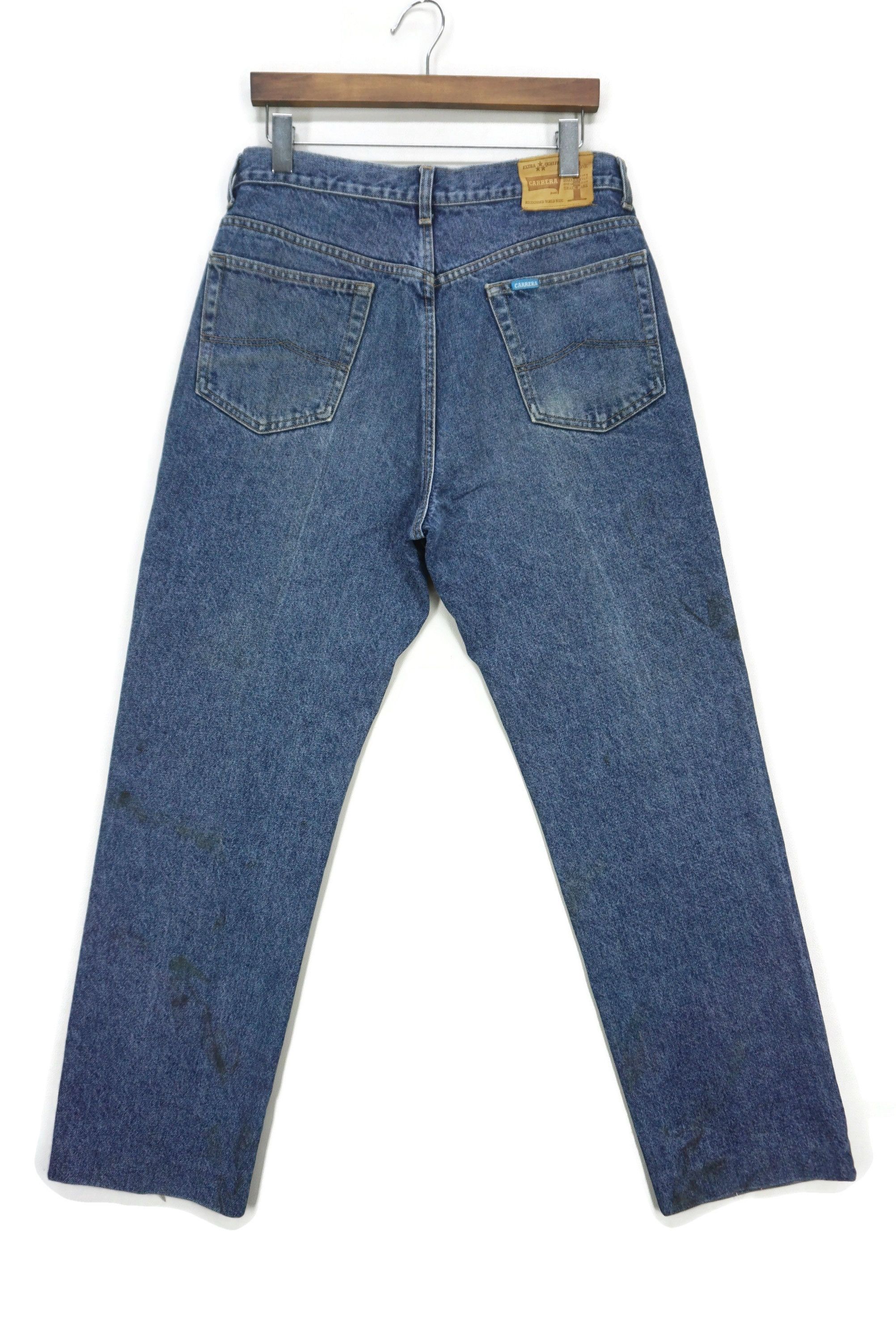 image of Carrera x Vintage Relaxed Straight Leg Jeans Casual Baggy Pants Made In Italy in Blue (Size 35)