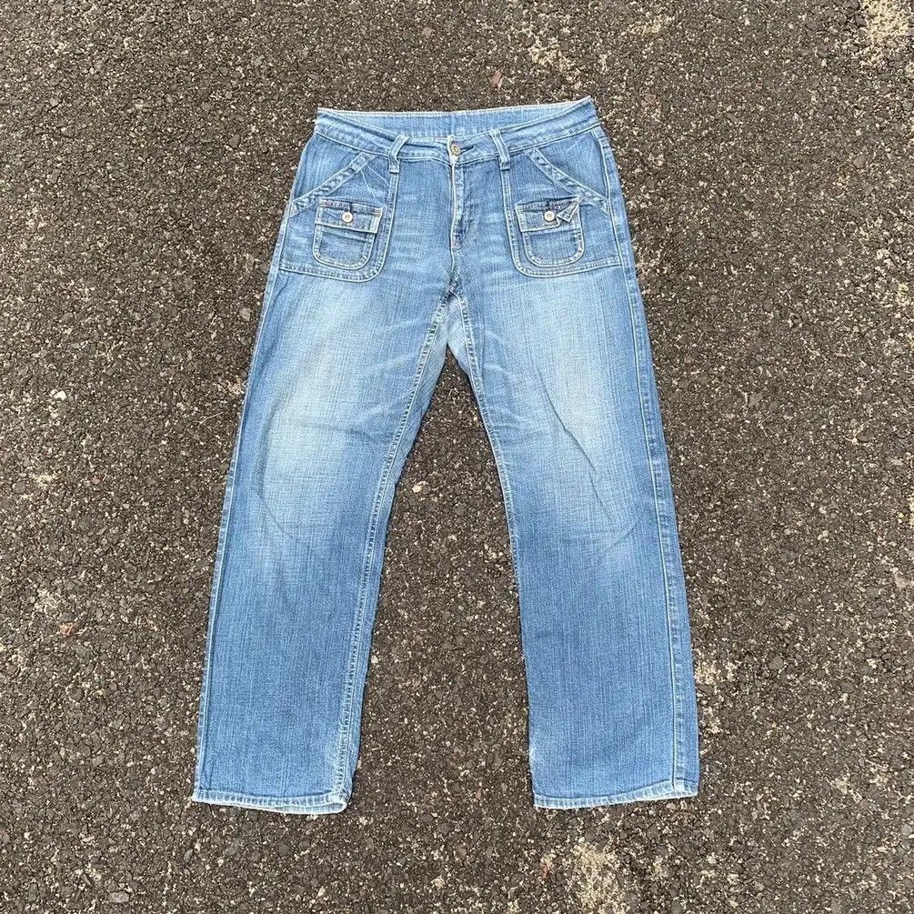 Japanese Brand FLASH DEALS⚡️JAPANESE VINTAGE JEANS BLUEWASH DENIM BUSHPANTS Size US 33 - 1 Thumbnail