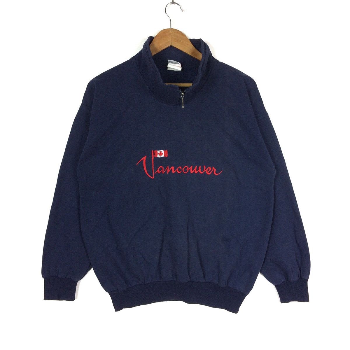 image of Vintage Vancouver Canada Big Logo Embroidery Made In Canada in Blueblack, Men's (Size Medium)