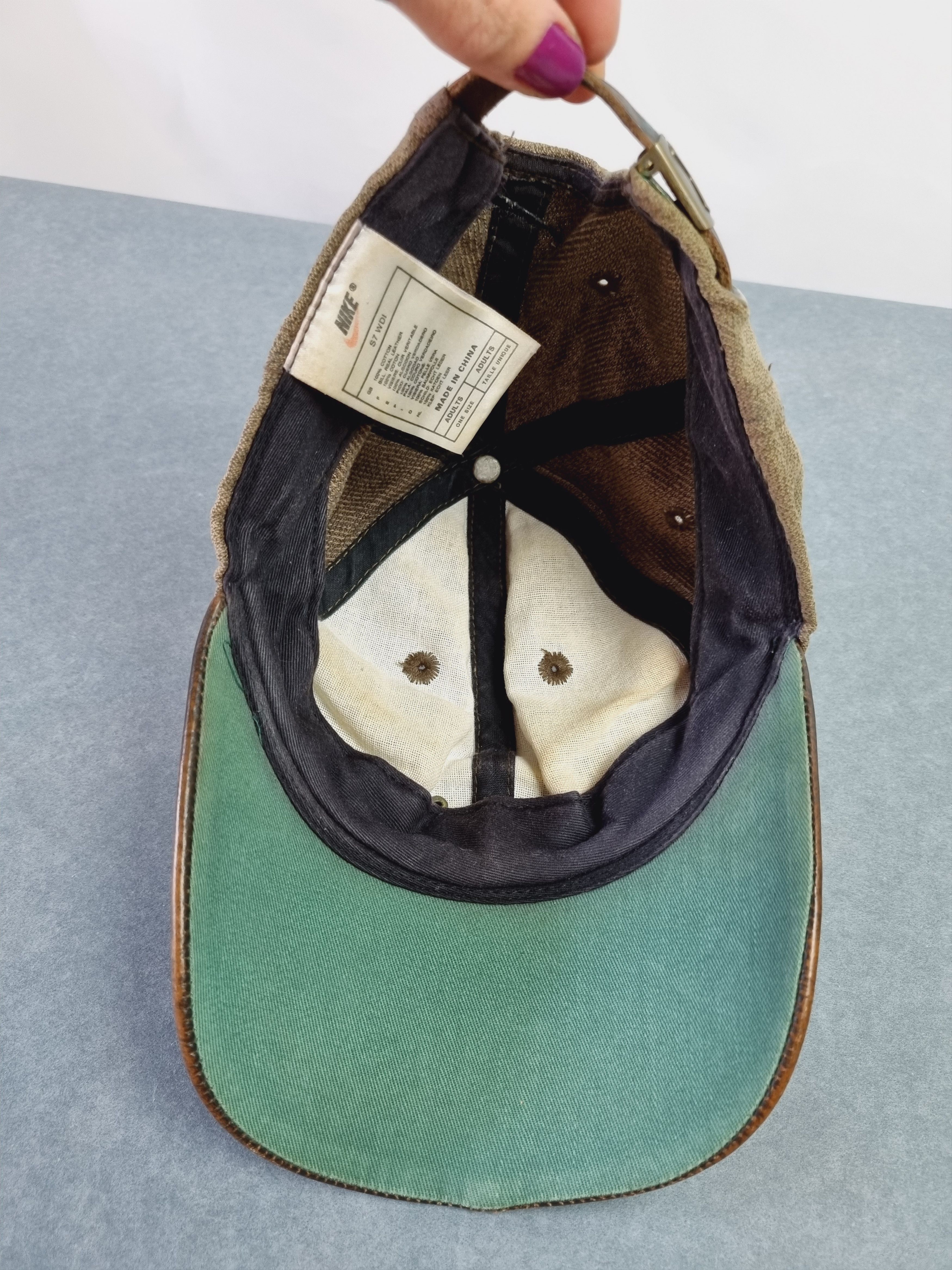 Nike × Vintage 90s NIKE Golf Leather/Cotton Cap with metallic Swoosh Size ONE SIZE - 11 Thumbnail