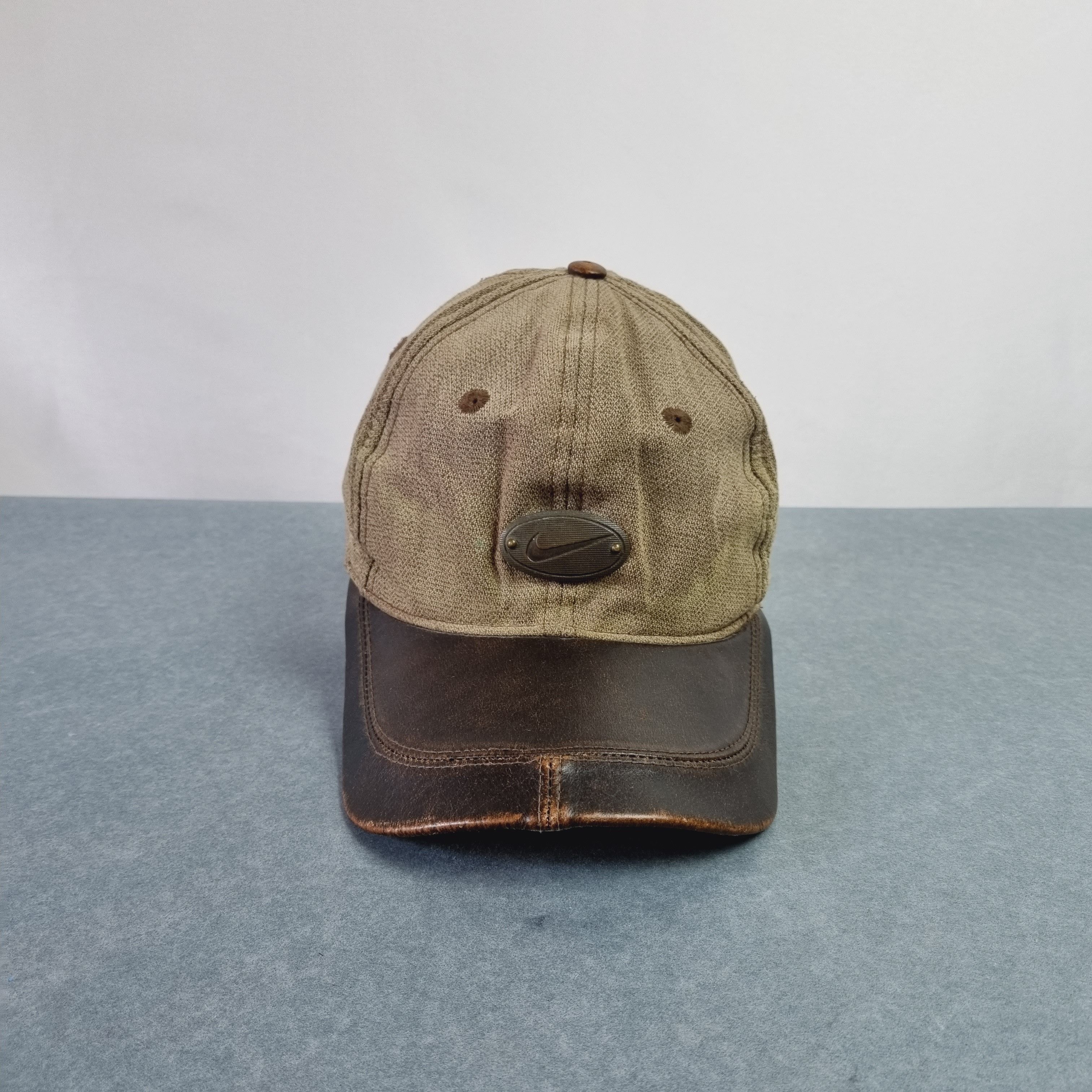 Nike × Vintage 90s NIKE Golf Leather/Cotton Cap with metallic Swoosh Size ONE SIZE - 2 Thumbnail