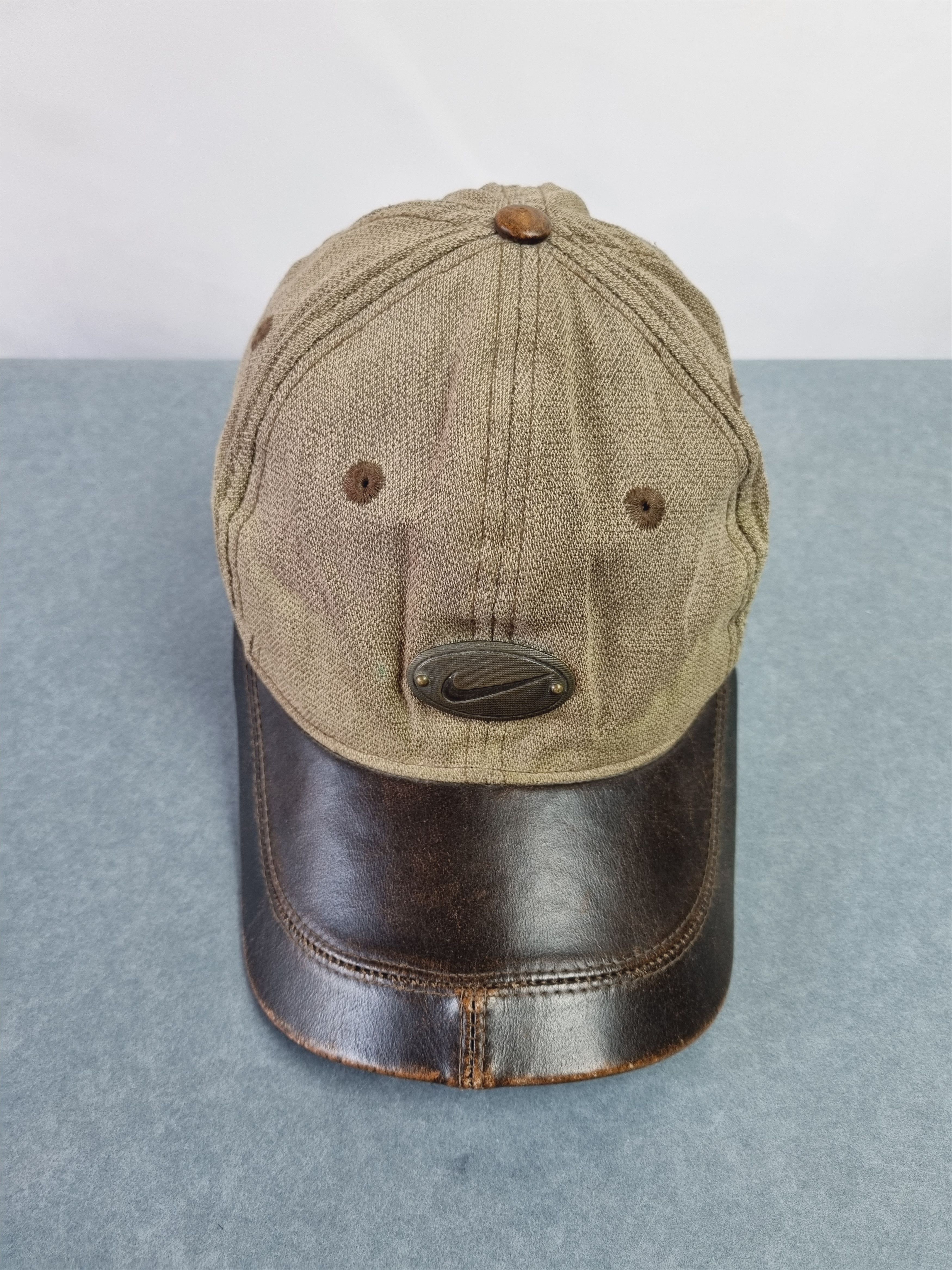 Nike × Vintage 90s NIKE Golf Leather/Cotton Cap with metallic Swoosh Size ONE SIZE - 3 Thumbnail
