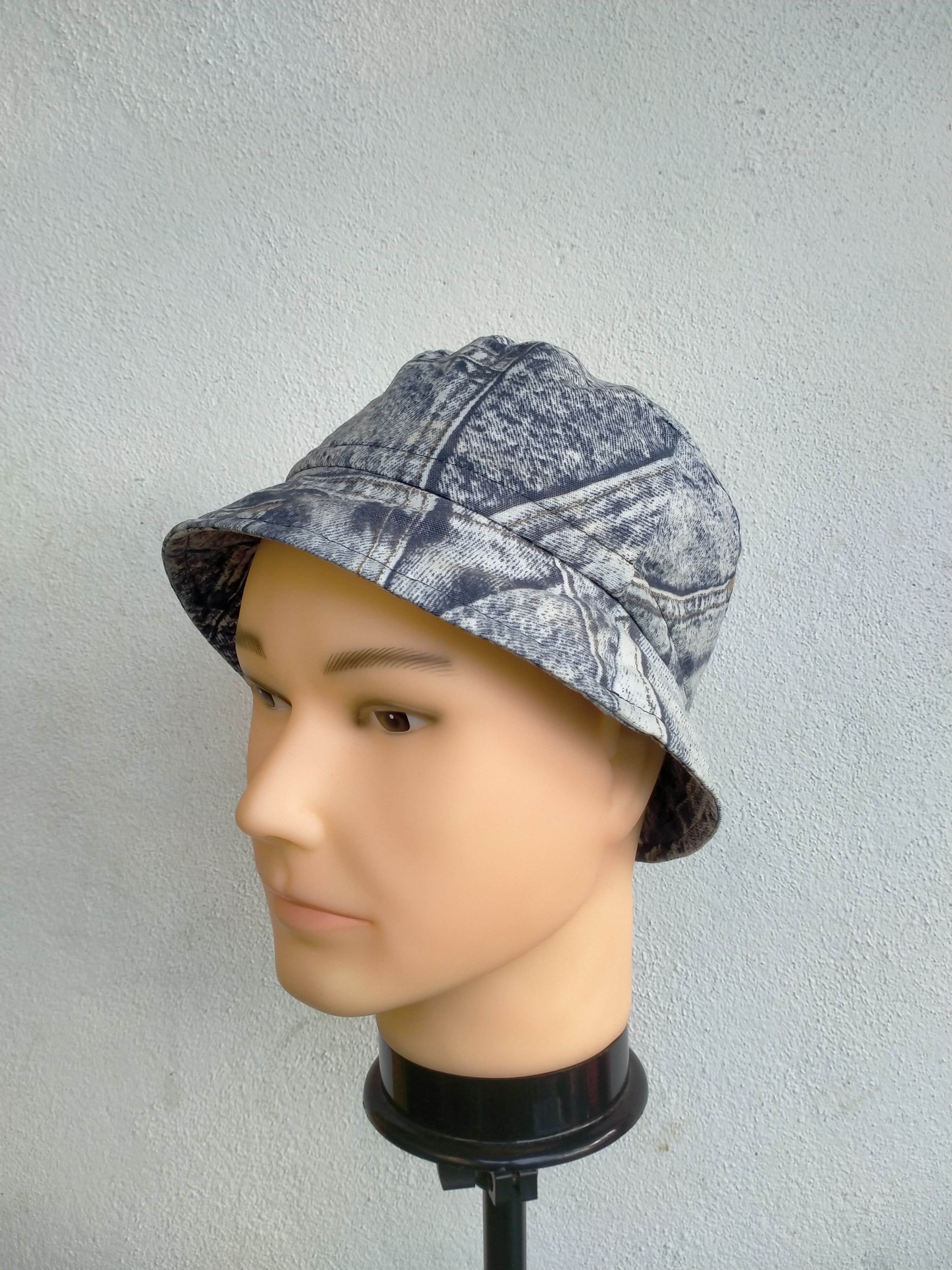 Vintage distressed printed bucket hat